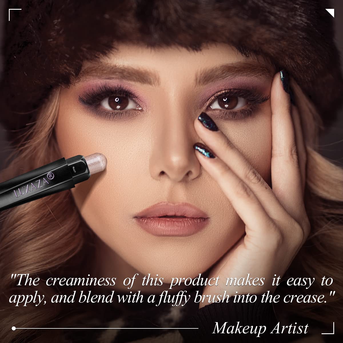 LUXAZA PRO 10PCS Eyeshadow Stick,Shimmer And Matte Brown Metallic Cream Eyeshadow Pencil Crayon with Smudge-proof & Waterproof,Eye Brightener Stick - Ash Rose