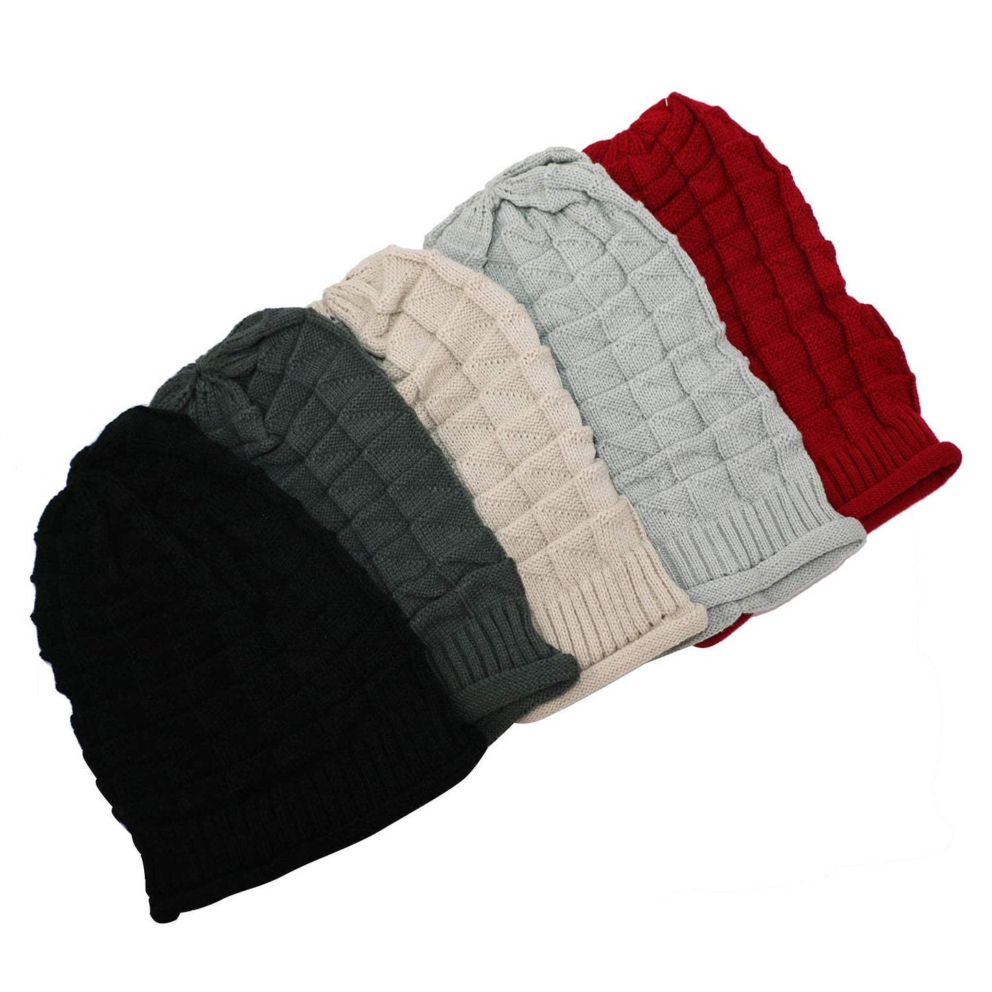 Jiuhong Women Knit Beanie Baggy Oversize Winter Warm Hat Soft Slouchy Beanie Skully Cap (Dark Grey)