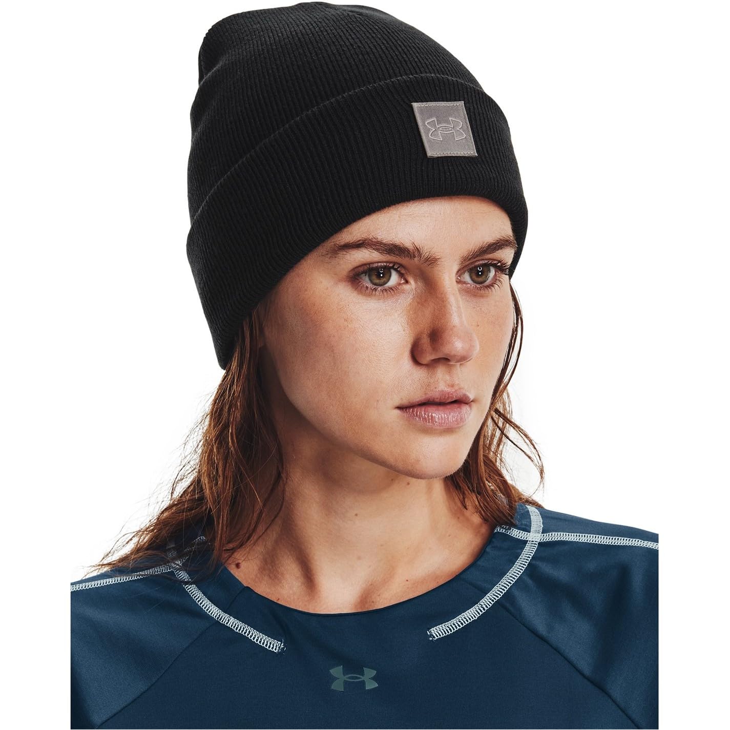 Under Armour Womens Halftime Cuff Beanie, (001) Black/Pewter/Ghost Gray, One Size Fits Most
