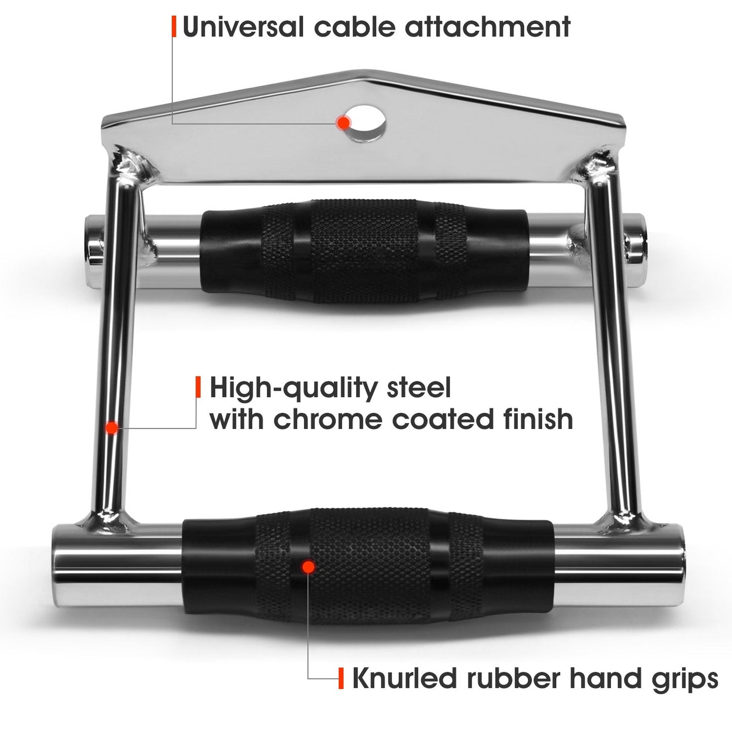 Yes4All Rubber Double D Row Handle Cable Attachment for Weight Workout, Cable Machine Accessories for Home Gym