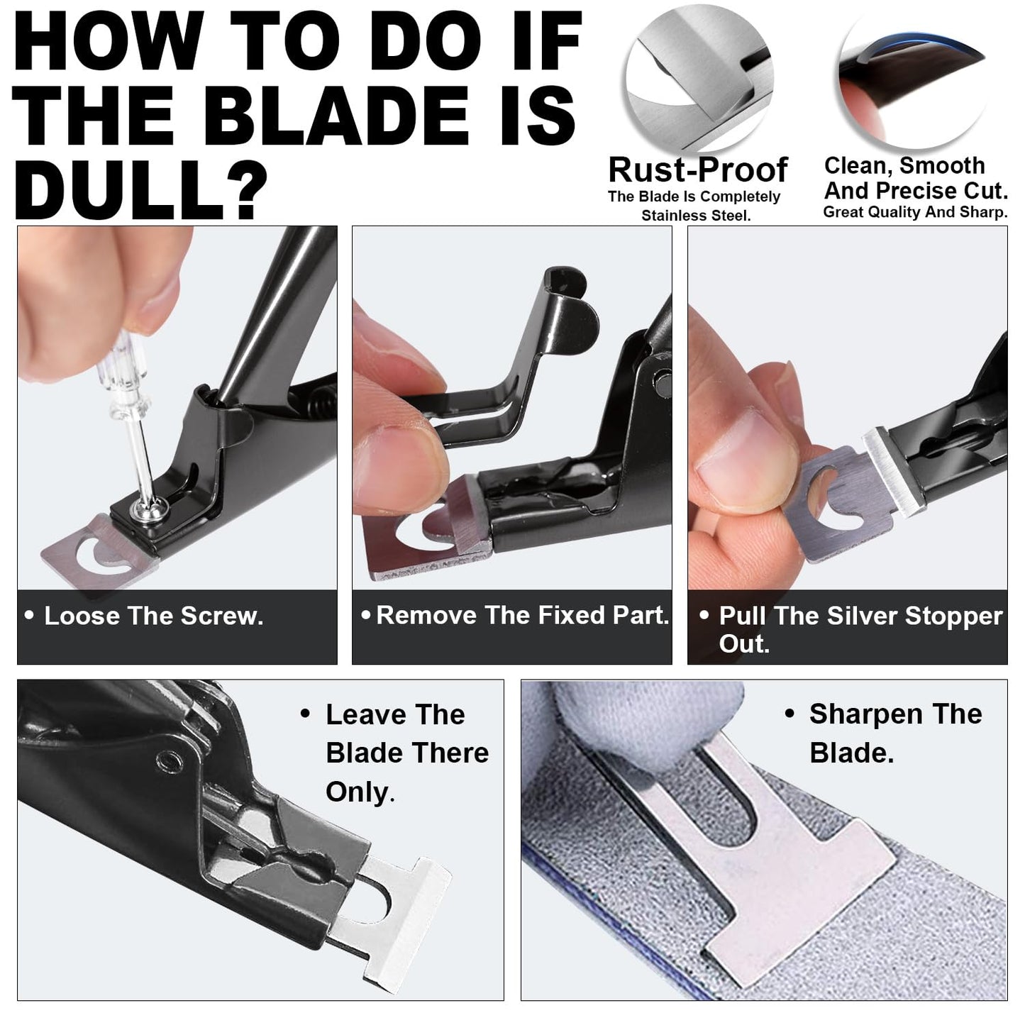 Black Premium Adjustable Nail Clippers with Magnets Sizers for Acrylic Nails, Stainless Steel Nail Cutter Trimmer for Artificial Fake False Tips Manicure Sharp Blade Clip Tool for Salon Beauty