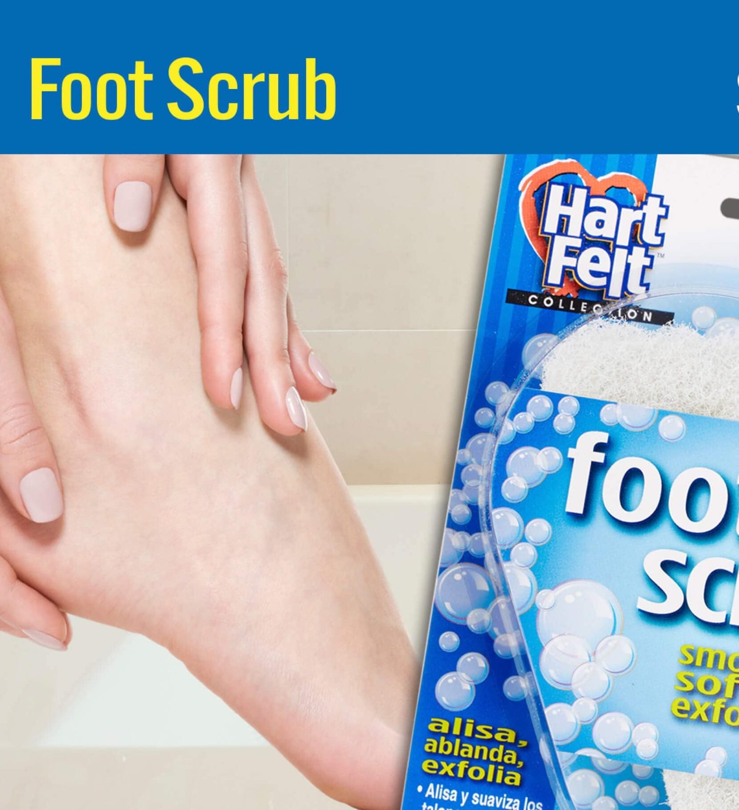 HartFelt Foot Exfoliating Sponge | Chemical-Free Foot Scrubbers for Smooth & Soft Feet | Gentle Sponge Pad for Callus Removal, Dead Skin & Cleansing | Made in USA - 25 Count
