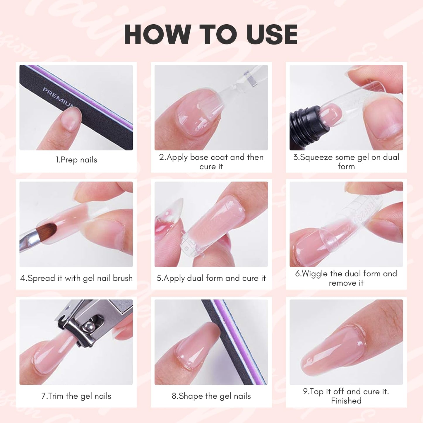 Makartt Poly Nail Gel: 50ML Glitter Pink, Strong Builder for Extension Overlay Strengthener 3D Diy, Multifunctional, Long-lasting for Nails Manicures Home Salon-Rosalia