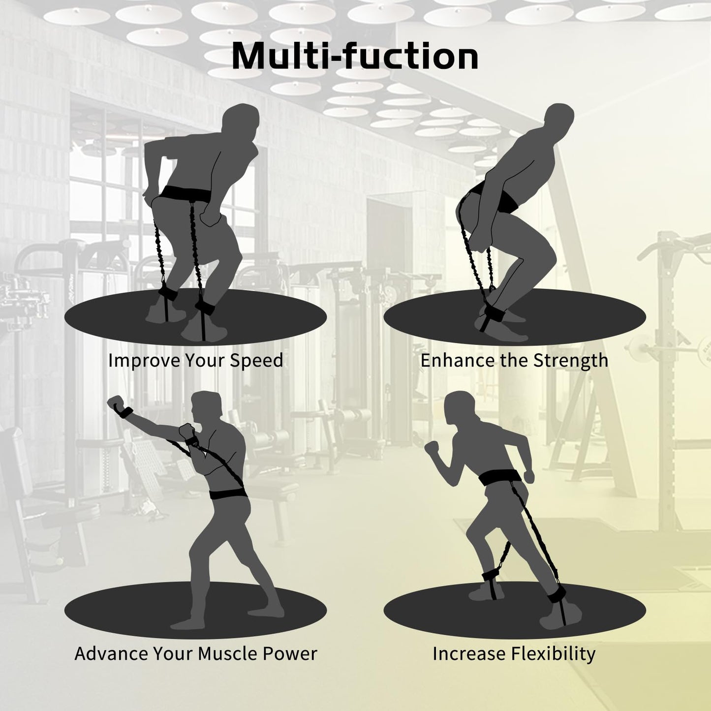 Vertical Jump Trainer: Leg Strength Training Tool with Resistance Bands - Speed & Agility Jumping Exercise Equipment for Basketball Volleyball Football