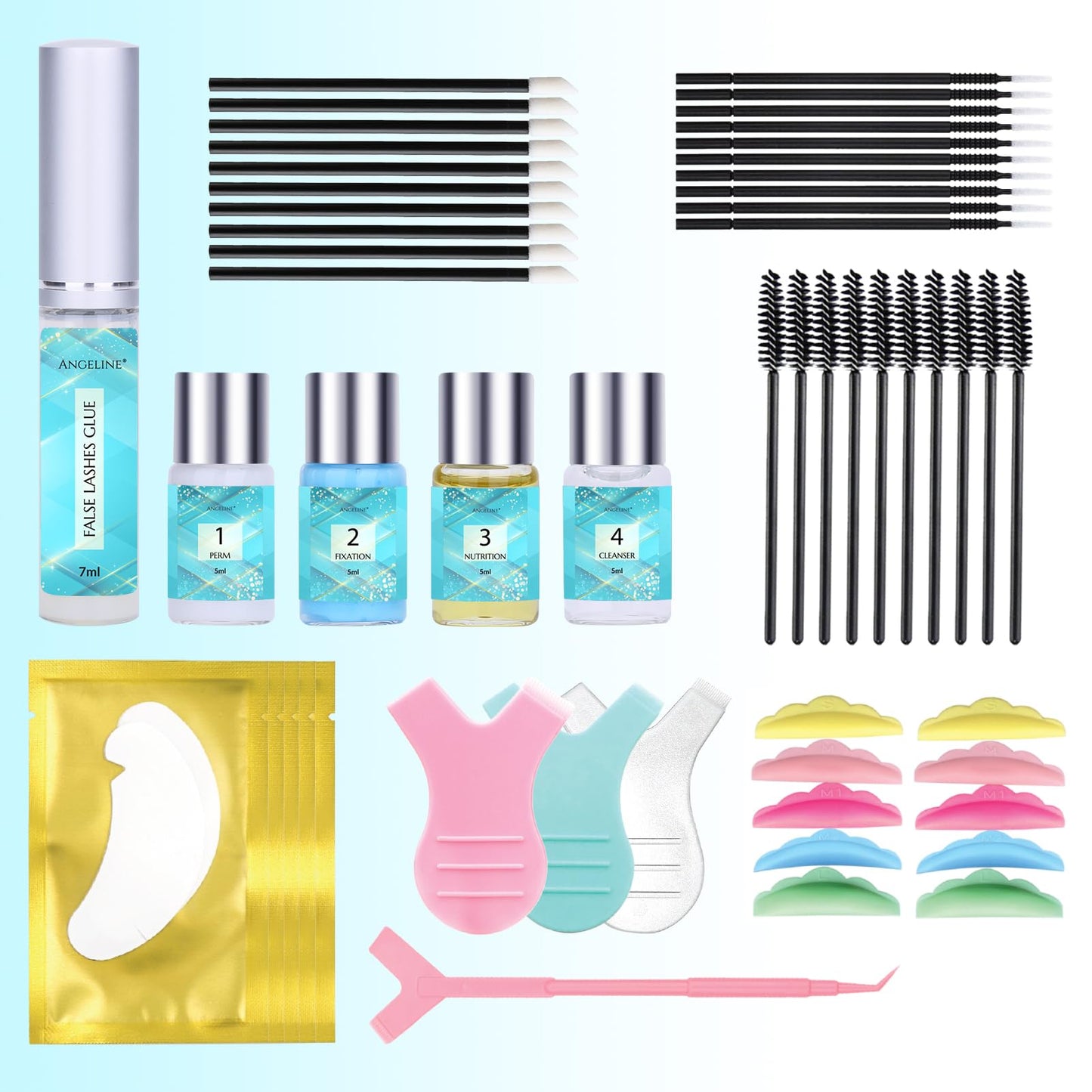 Lash Lift Kit, Eyelash Perm Kit, Semi-Permanent Eyelash Lift Kit, Professional Curling Eyelash Perm Kit, Suitable for Salon & at Home Lash Lift Kit