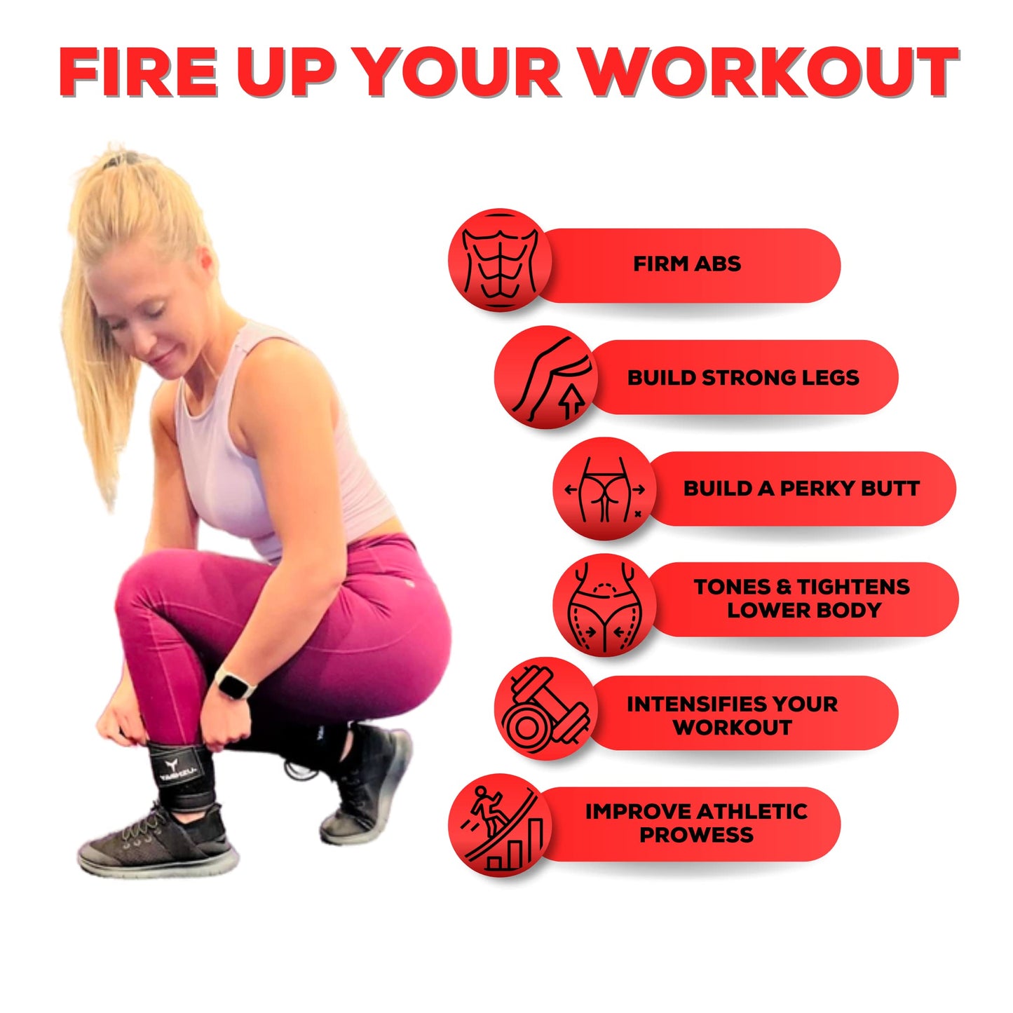 YAGHZU Ankle Straps for Cable Machines Women - Adjustable Gym Ankle Strap for Cable Machine, Neoprene Padded Cable Straps, Durable Leg Strap with Cable Cuff, Glute Kickback Ankle Strap with D Rings