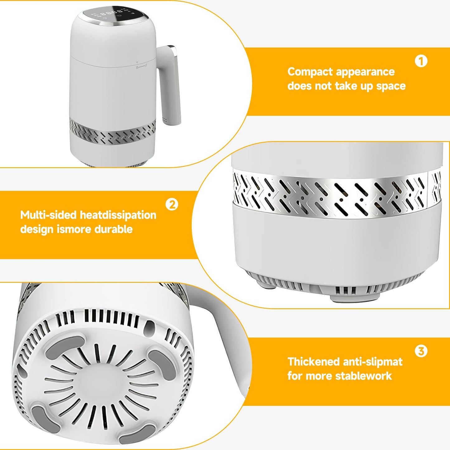 Electric Automatic Ice Cream Maker Machine, Frozen Yogurt Machine for Homemade Sorbet, Custard, Gelato and Sherbet Maker, Protable Ice-cream Makers Without Pre Freezing, Easy to Clean