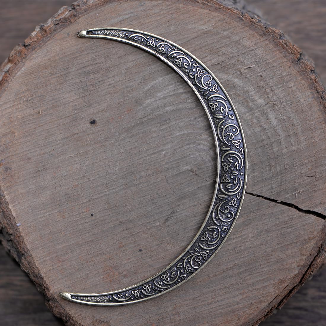 LANGHONG 2PCS Moon Crescent Hairpin For Women Retro Moon Hair Stick Forks Knot Hair Styling Pins (ZBAB)