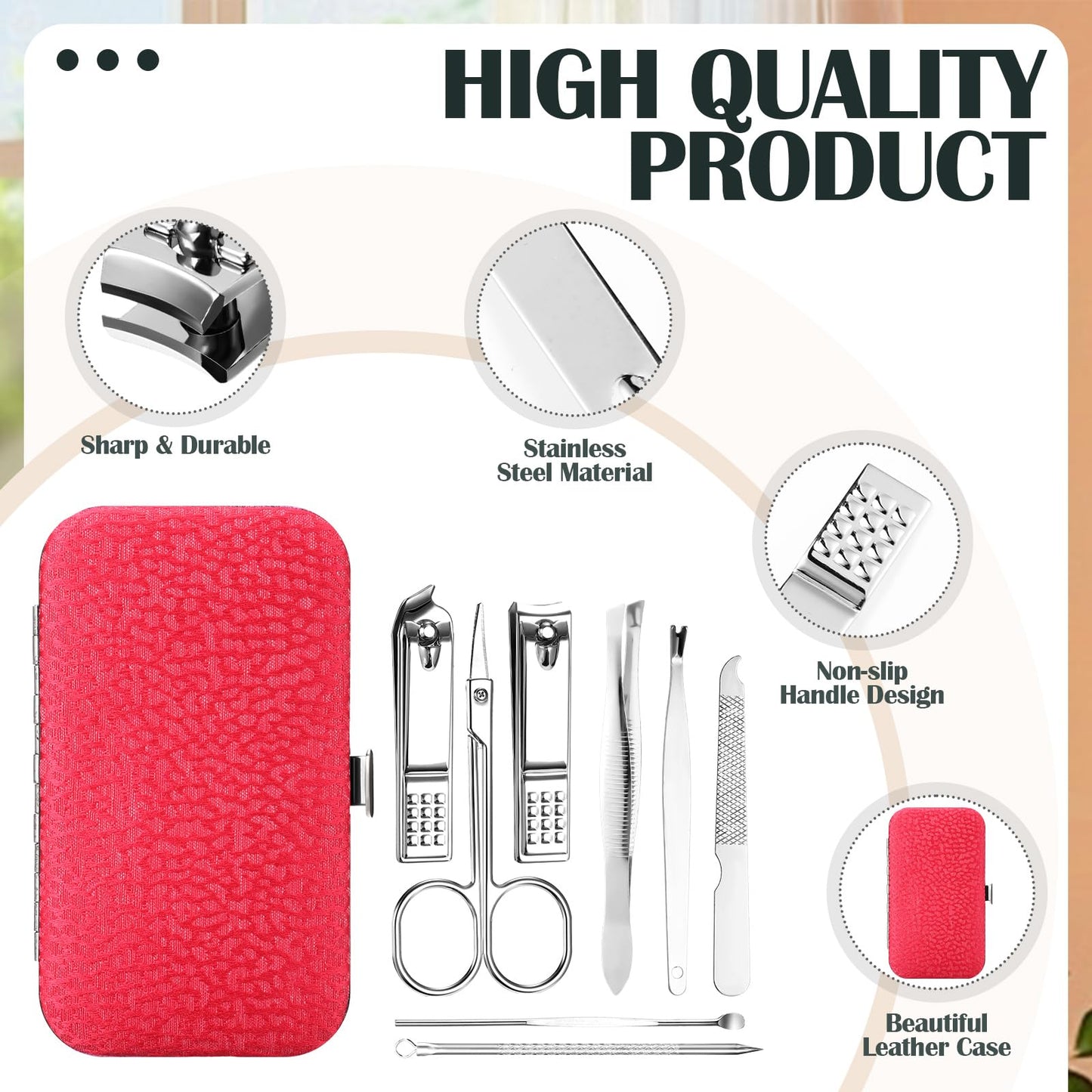 Leriton 60 Pack Manicure Set Bulk Gifts Stainless Steel Nail Clipper Set with Case 8 in 1 Personal Pedicure Kit for Women Men, Gifts for Graduation Nurse Day Mother's Day(Mix Color,Classic)