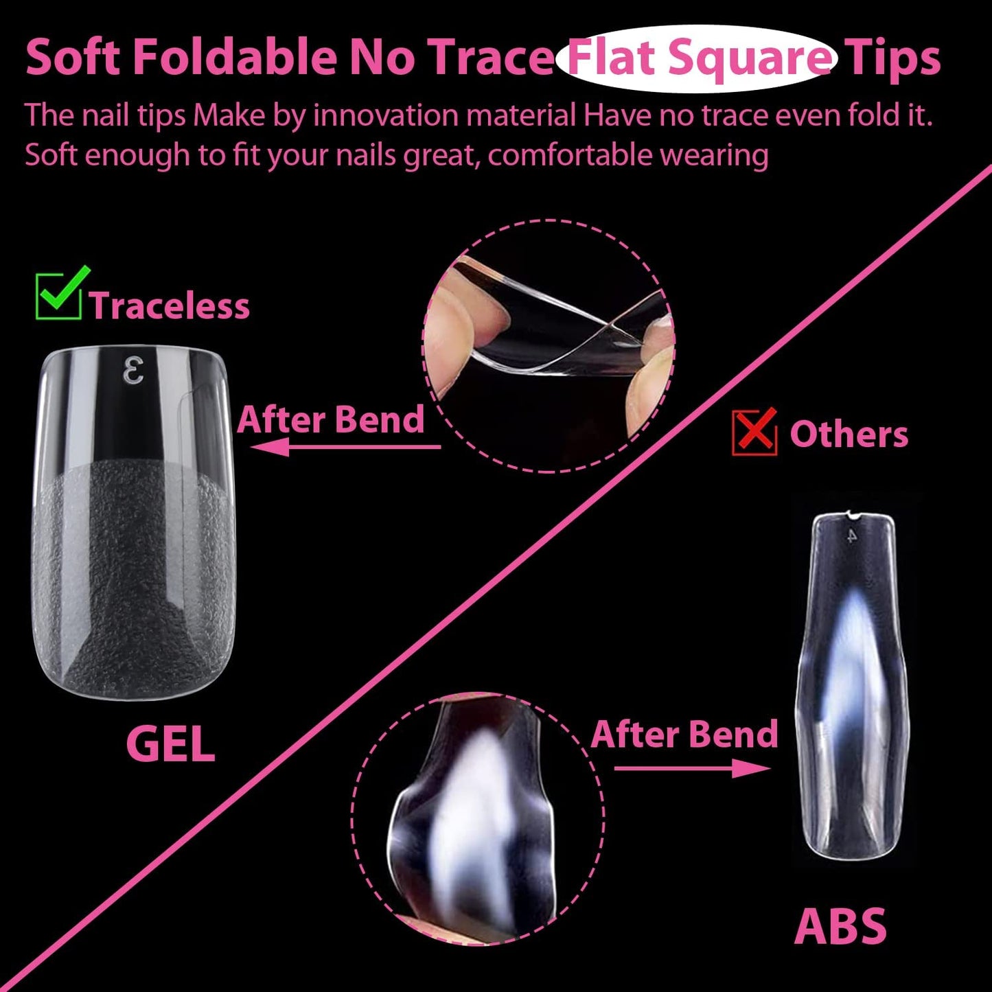 UNA GELLA Short Square Nail Tips 312pcs Square Fake Nails Pre-file Soft Gel Nails Tips for Full Cover Acrylic Nails False Nails12 Sizes Press on Nails For Gel Nail Extensions Home DIY Nail Salon