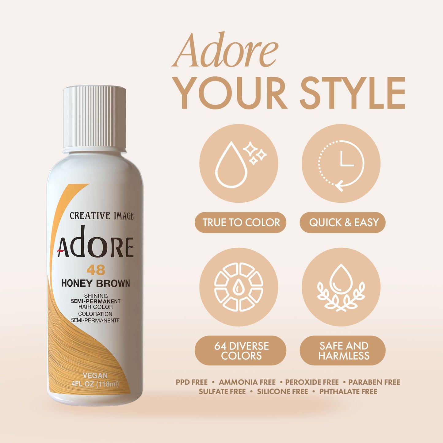 Adore Semi Permanent Hair Color - Vegan and Cruelty-Free Clear Hair Dye - 4 Fl Oz - 010 Crystal Clear (Pack of 2)