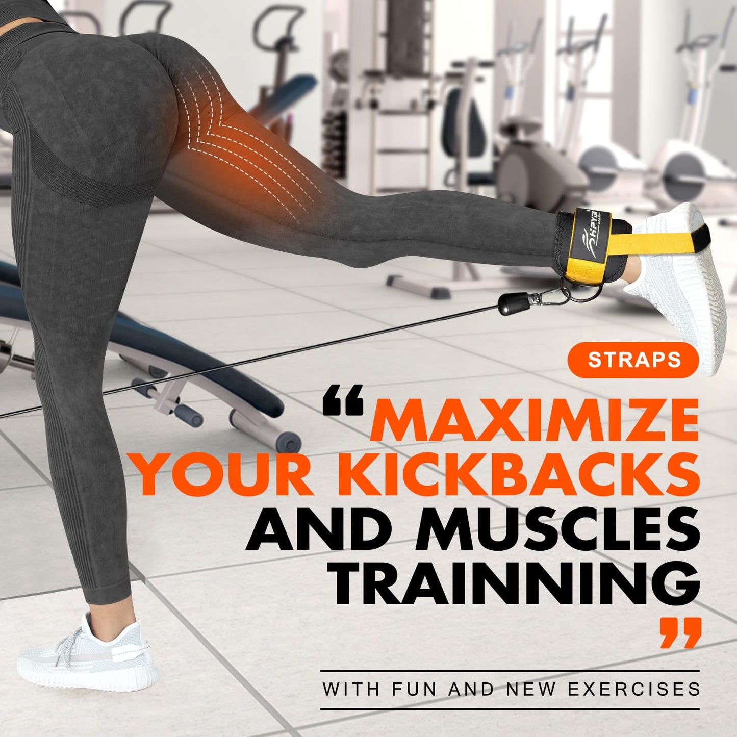 Resistance Band Set with Ankle Straps, Gym Kickback Straps for Butt and Leg Exercises, Ankle Straps for Cuff Exercises - Perfect for Home Workouts and Fitness Training