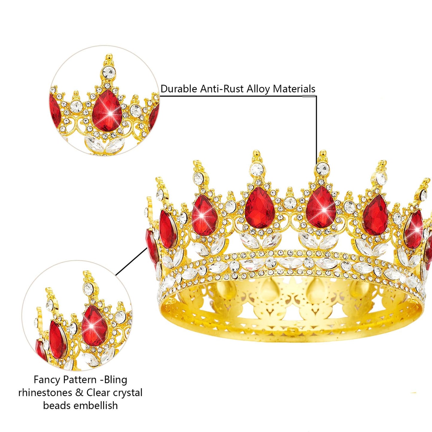 YOUlDIANZI Queen Crown Rhinestone Wedding Crowns and Tiaras for Women Costume Party Hair Accessories Princess Birthday Crown Crystal Bridal