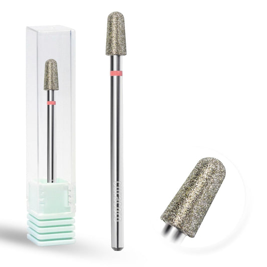 Curacoro Cuticle Nail Drill Bit 3/32'' - 4.0mm Conical Round Shape Diamond Bit (Medium) for Professional Finish, Refine & Smooth Acrylic or Gel Nails, Nail Art Pedicure Manicure Salon & Home