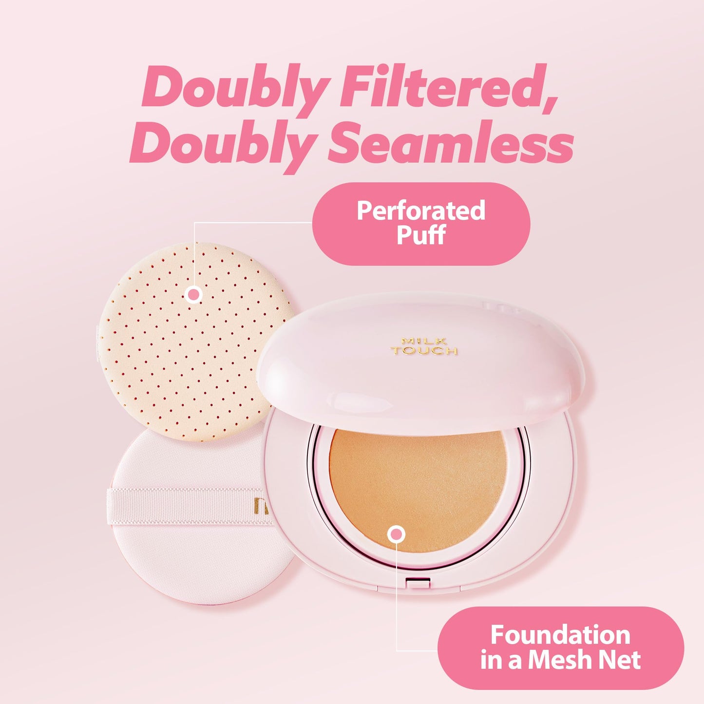 milktouch Cushion Foundation, 24H Flawless Skin, Radiant Shine, No Oxidation, Long-Lasting, Non-Creasing, 60% Hydrating Skincare Infused Korean Foundation, Valentines Gifts (19N Vanilla Ivory)