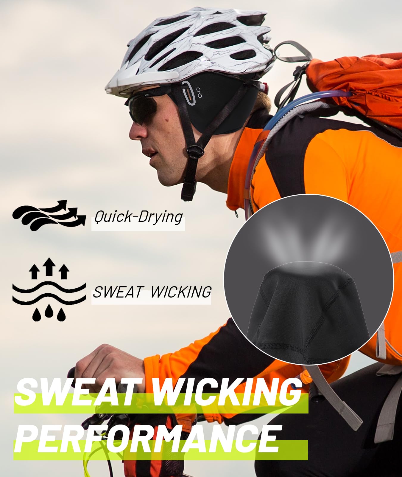 HAINGPIK 2 Pack Winter Skull Cap Helmet Liner for Men, Thermal Cycling Cap with Glasses Holes, Warm Hat Beanie for Cold Weather
