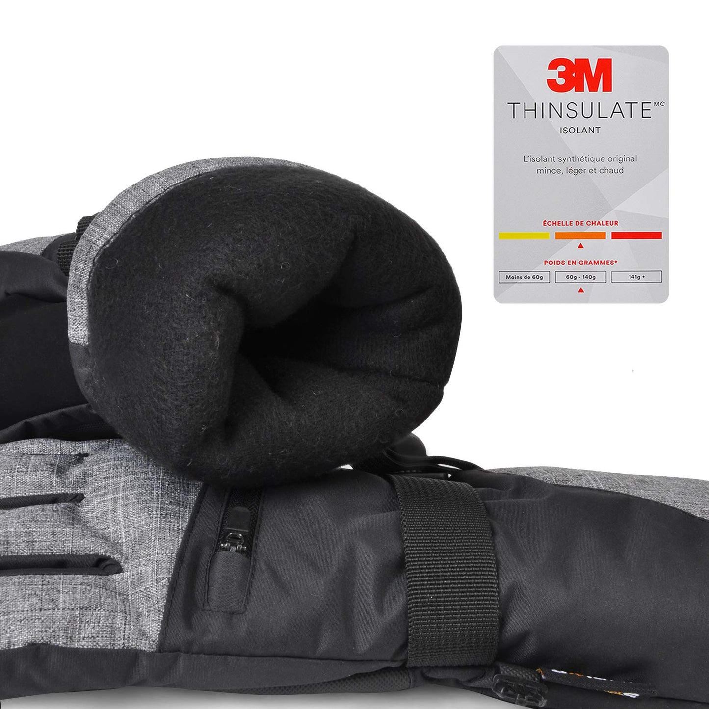 Solaris Waterproof Winter Gloves with Card Pocket, Warm Cozy 3M Thinsulate Ski Gloves for Snowboarding, Shoveling & Outdoor Sports, Gift Idea for Women Men