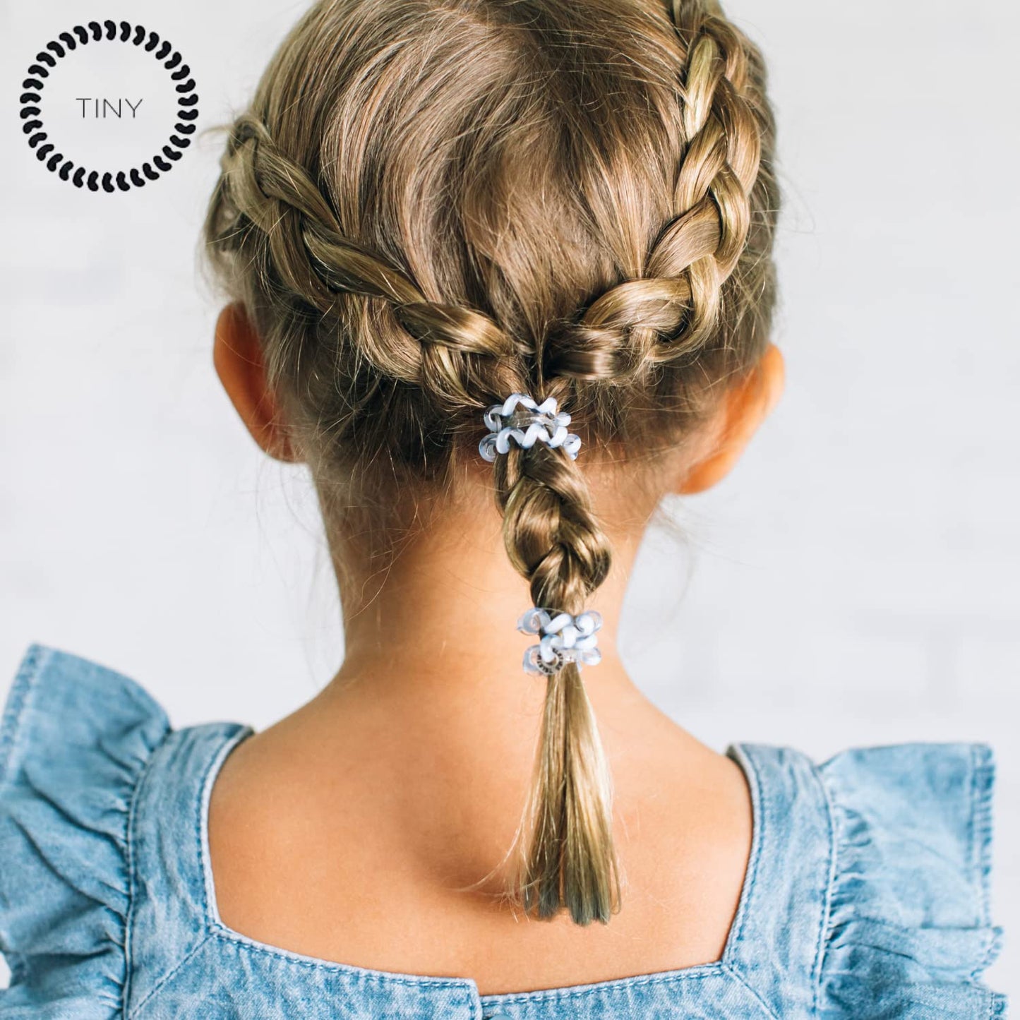 Teleties Brand - Hair Tie - Tiny Spiral Hair Coils - Leopard - 5 Count - Phone Cord Hair Ties for Women - Strong Grip, No Rip, Water Resistant, No Crease Hair Tie Coils
