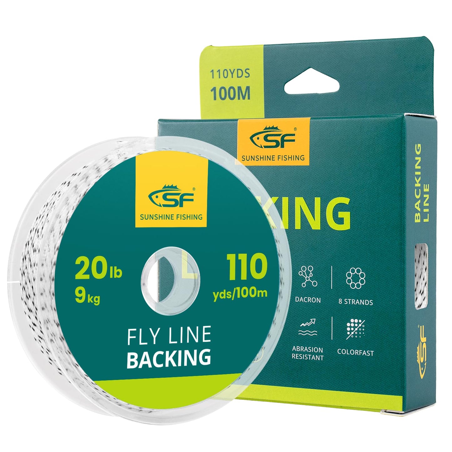 SF Fly Fishing Dacron Braided Backing Line Trout Line 20LB 100m/108yds White/Black