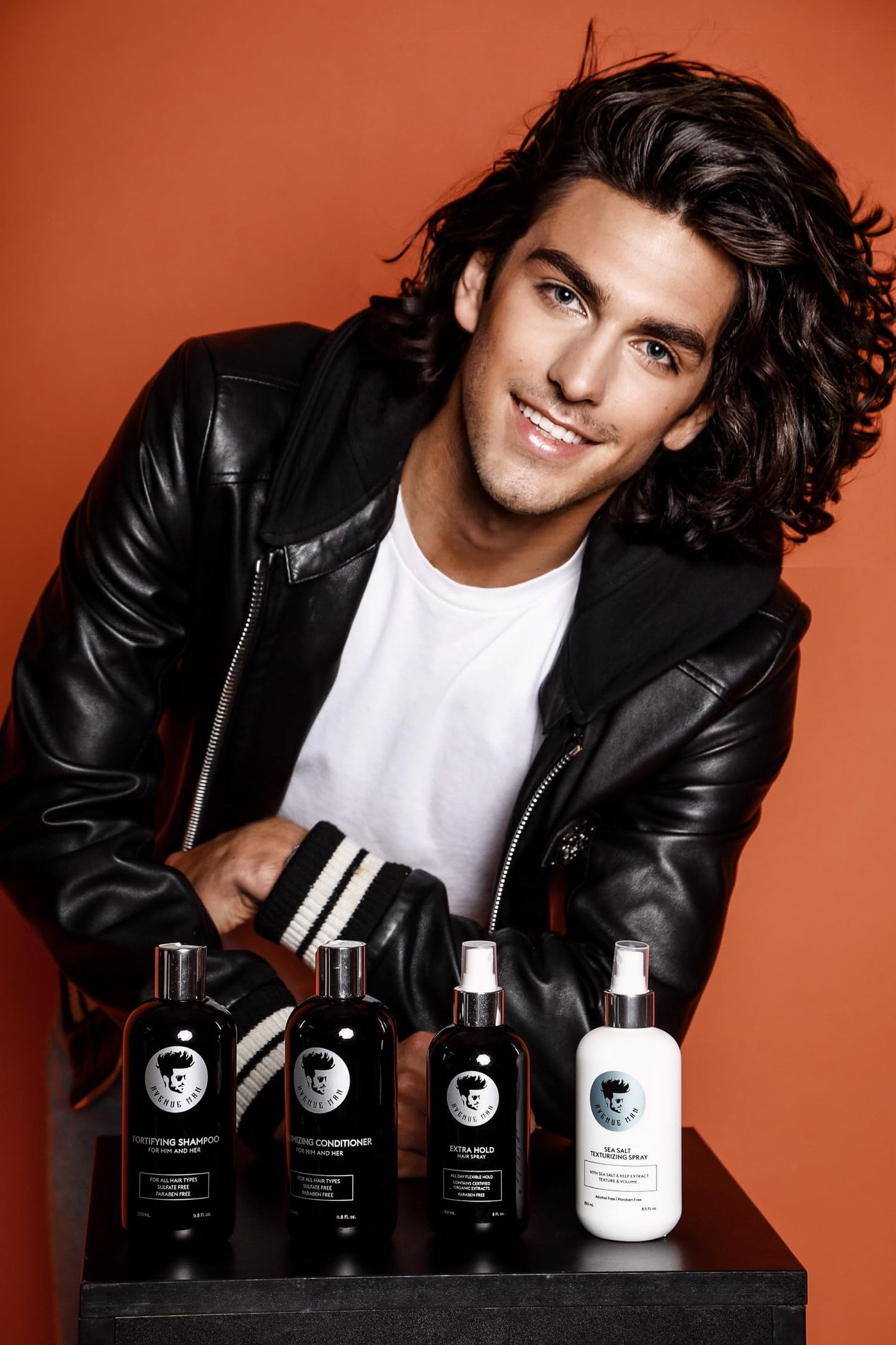 Avenue Man Sea Salt Spray for Men - Texturizing & Thickening Sea Salt Hair Spray for Men with Kelp and Brown Seaweed Extract - Paraben, Sulfate-Free - Add Volume and Texture Beach Hair Spray 6.76 Oz