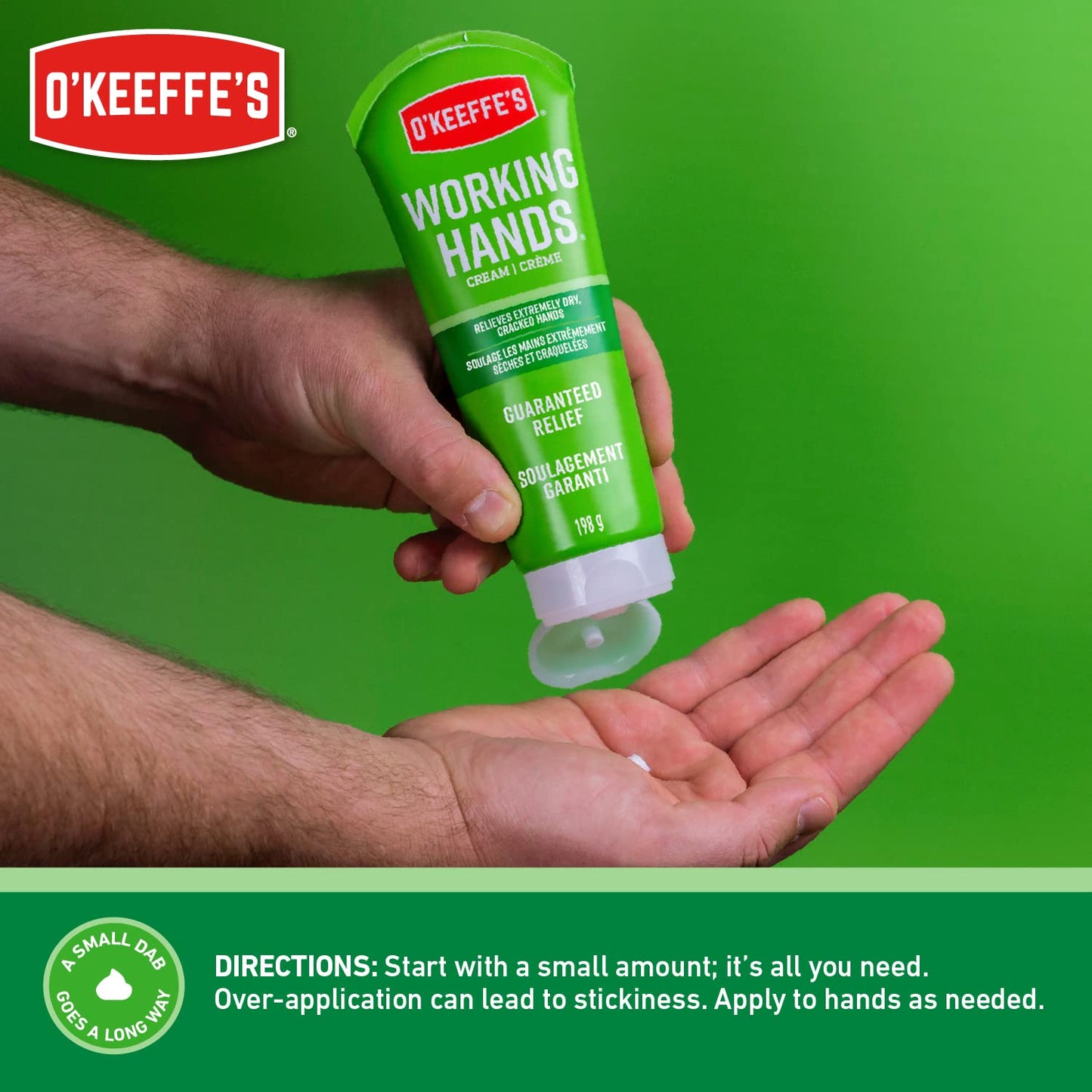 O'Keeffe's Working Hands Hand Cream for Extreme Dryness - 7 oz Tube (2 Pack) - Repairing Skincare for Cracked, Dry Hands