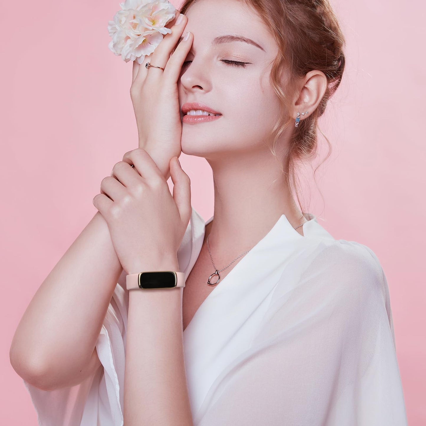 Tobfit 6 PACK Sport Bands Compatible with Fitbit Luxe Bands for Women Men, Soft Silicone Waterproof Straps Replacement Wristbands Compatible for Fitbit Luxe Watch Band, Small, Black/Winter Blue/Light