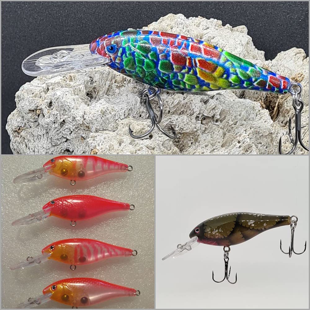 wLure 10 Blank Unpainted Minnow Crankbait Topwater Lipless Jerkbait Fishing Lures (UPC187P10)