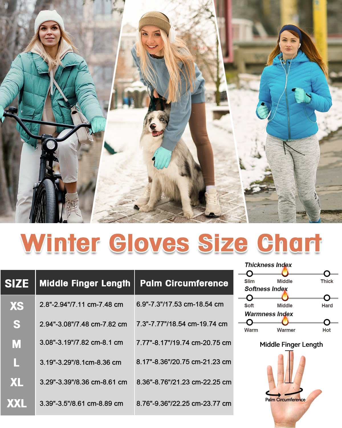 RIGWARL Winter Thermal Gloves Men and Women, Waterproof Gloves with Touchscreen Fingers, Gloves for Cold Weather with Adjustable Zippered Wrist for Walking The Dog Running Hiking Camping Cycling Work