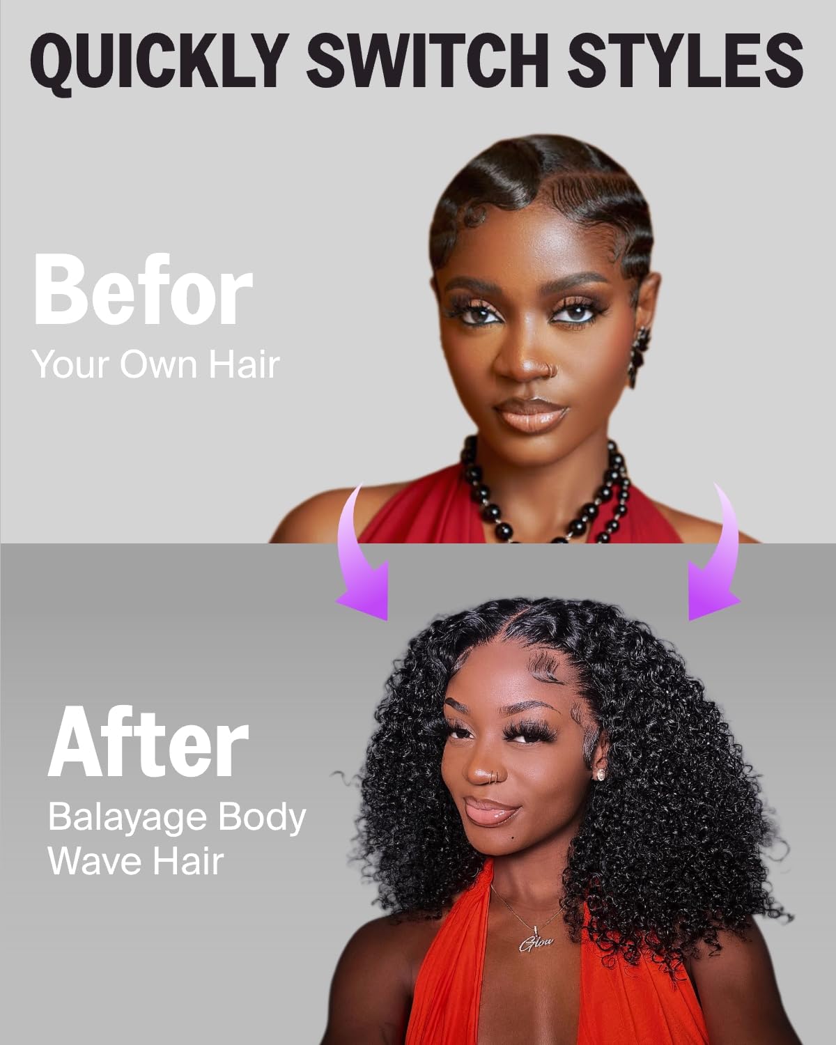 Megalook hair V Part Wig Human Hair 200% Density Deep Wave V Part Curly Wig Human Hair Bob Wigs No Glue No Sew In Half Wigs for Black Women U Part Wig Glueless Bob 12 Inch