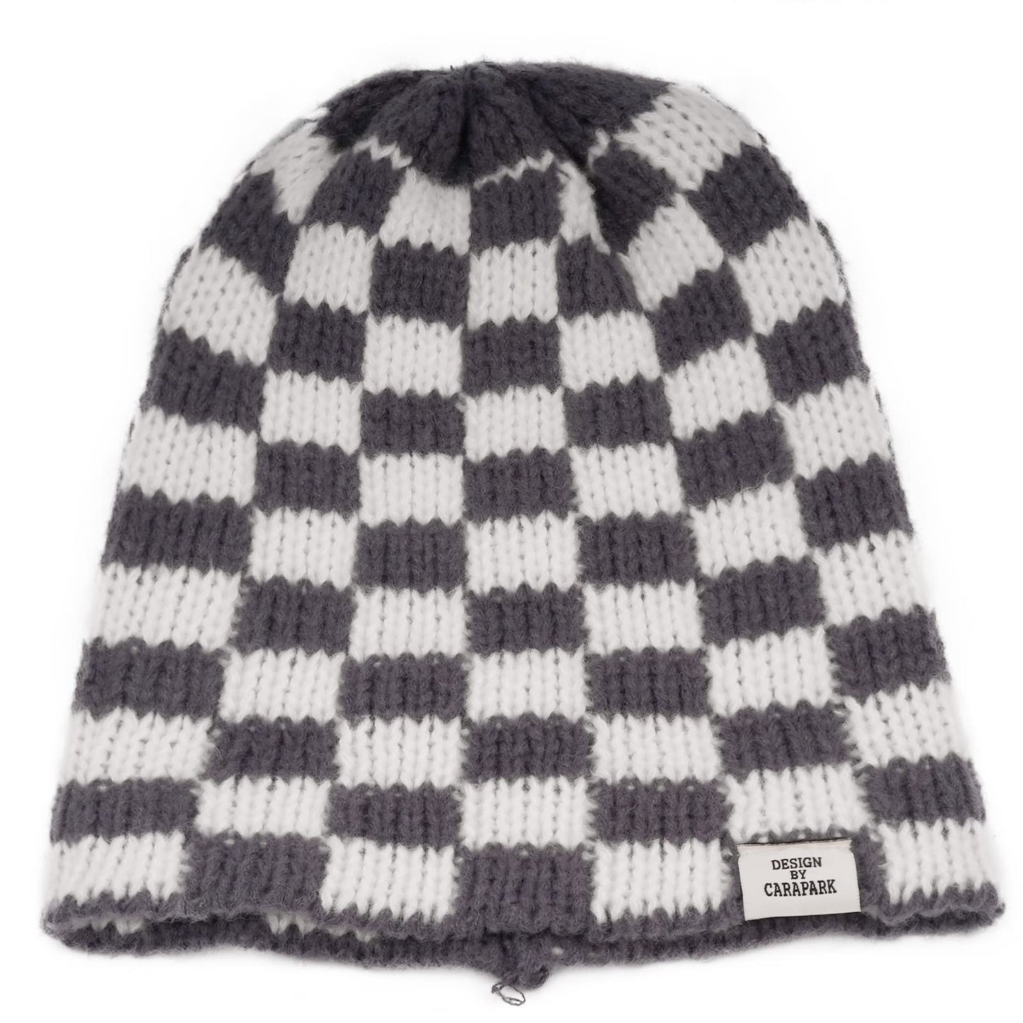 Croogo Cuffed Beanie for Men Women Knit Skull Cap Warm Stocking Hats Winter Beanie Plaid Acrylic Hat Skullcap Hat,Gray-KH56