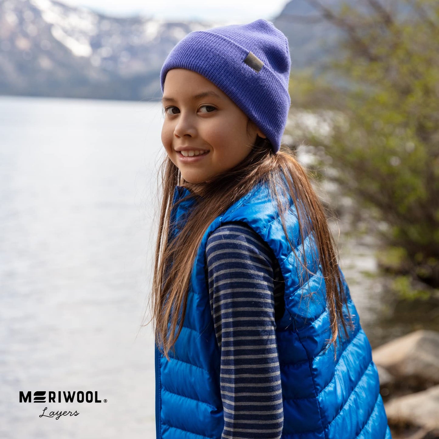 MERIWOOL Kids’ Beanie - Merino Wool Ribbed Knit Winter Hat for Boys and Girls Beige