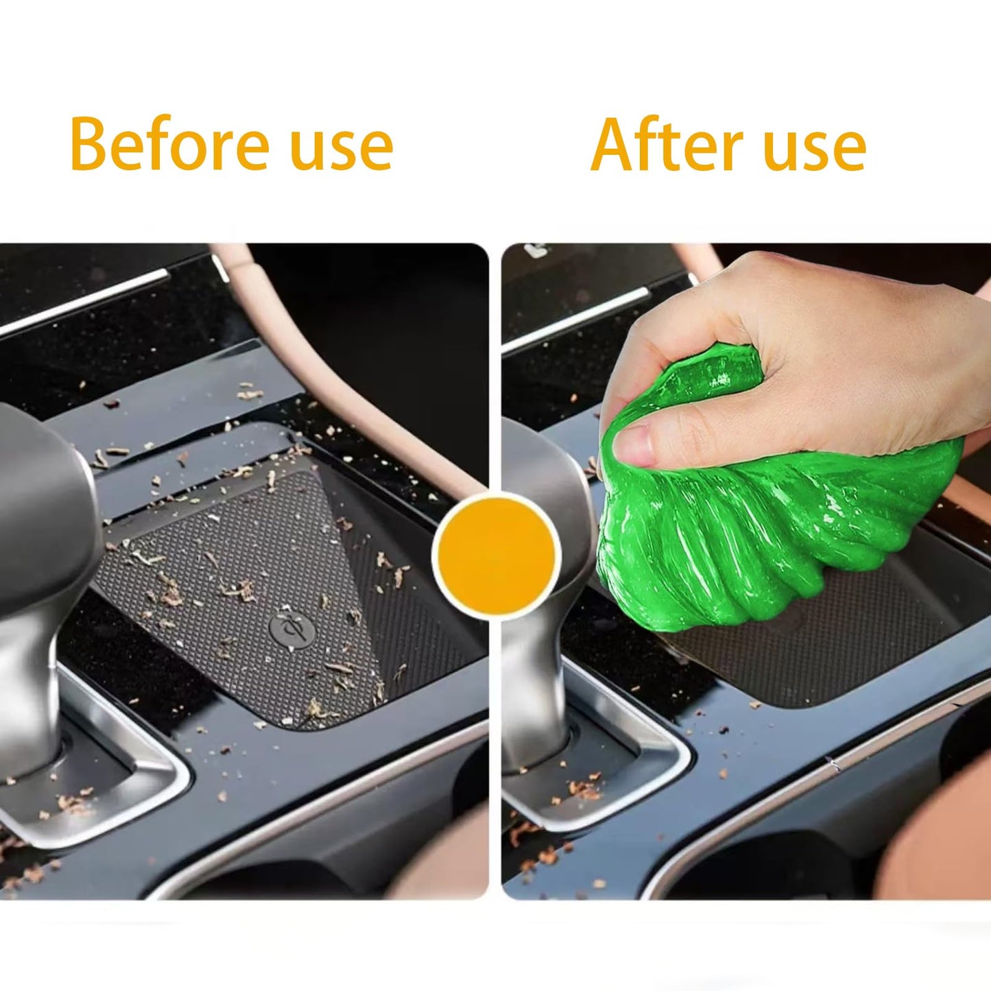 jizhaoshangchengk Car Cleaning Gel,2 Pack Green Car Cleaning Putty,Reusable Car Interior Air Vent Dust Cleaner Slime Putty for Printers, Camera, Calculator, Keyboard