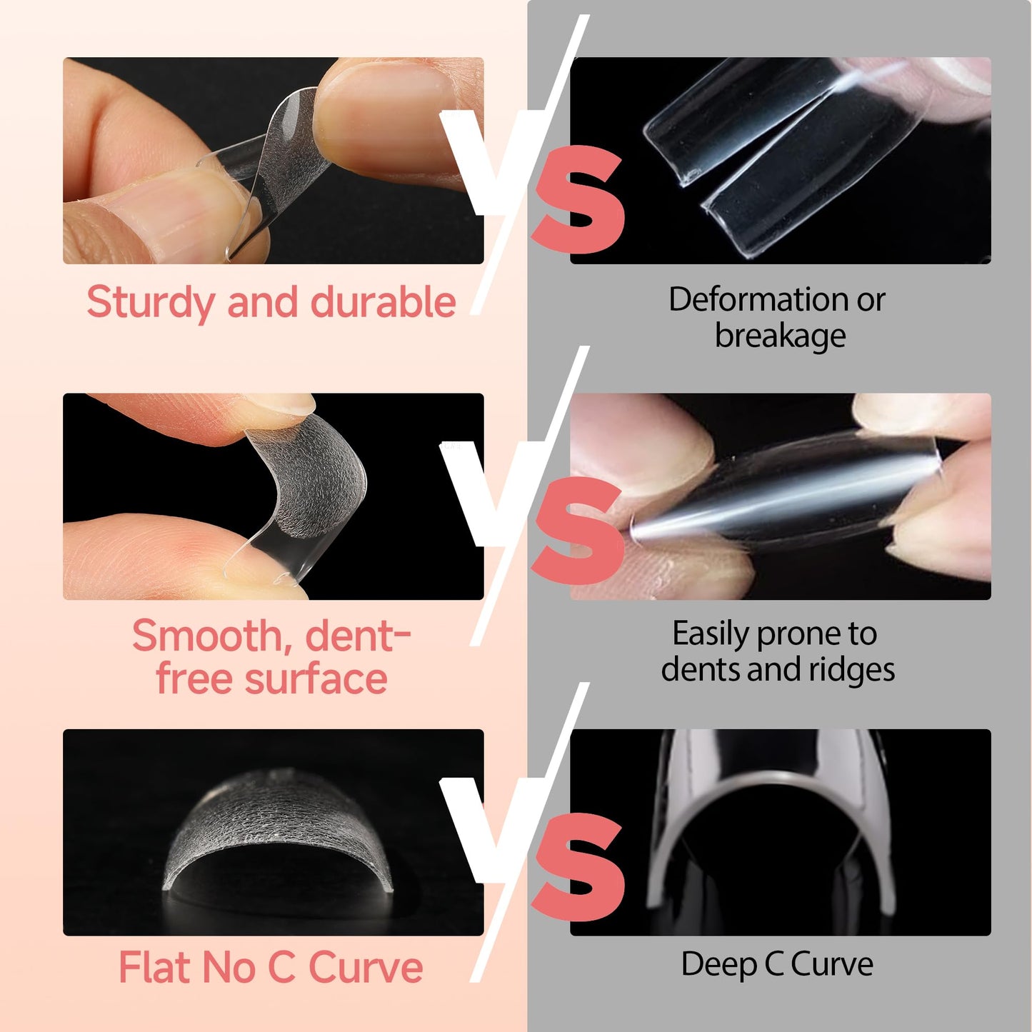 UNA GELLA Short Square Nail Tips 312pcs Square Fake Nails Pre-file Soft Gel Nails Tips for Full Cover Acrylic Nails False Nails12 Sizes Press on Nails For Gel Nail Extensions Home DIY Nail Salon