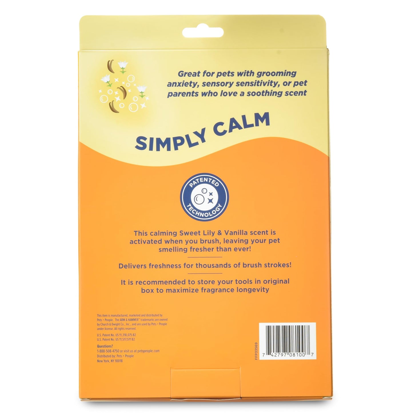 Arm & Hammer “Simply Calm” Dog Grooming Deodorizing Glove with Fragrance Transfer Technology –Scented Silicone Hand Brush for Bathing & Shedding, Sweet Lily & Vanilla Scent