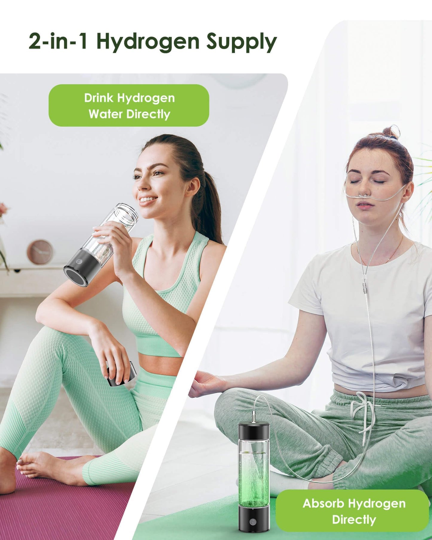 MOVOCA Upgrade Hydrogen Water Bottle, 3Min 2200PPB Rapid Hydrogen Water Generator -SPE PEM Tech, 14OZ Portable Hydro Water Machine, Health Care Gifts for Husband, Wife, Family, Friends, Travel