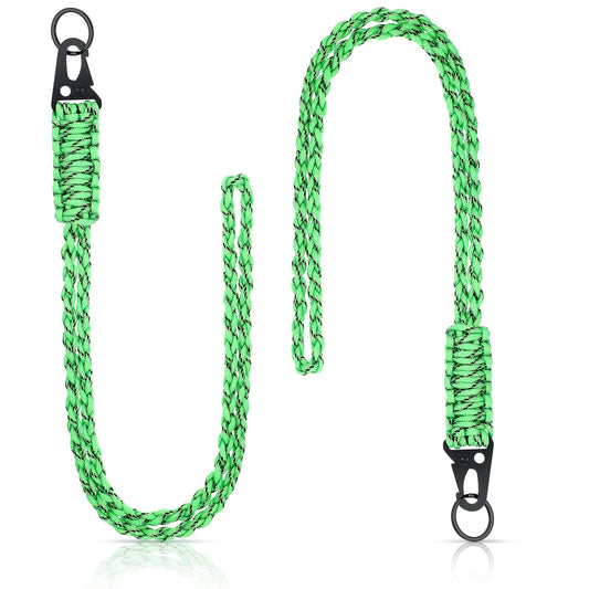 Frienda 2 Set Heavy Duty Paracord Lanyard Necklace Whistles Strap Braided 550 Keychain Lanyard for Outdoor Activities (Neon Green)