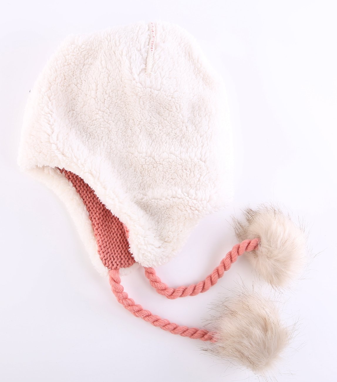 Home Prefer Girls Sherpa Earflaps Hat Kids Winter Hat Beanie Fuzzy Peruvian Hat (Large, Pink)