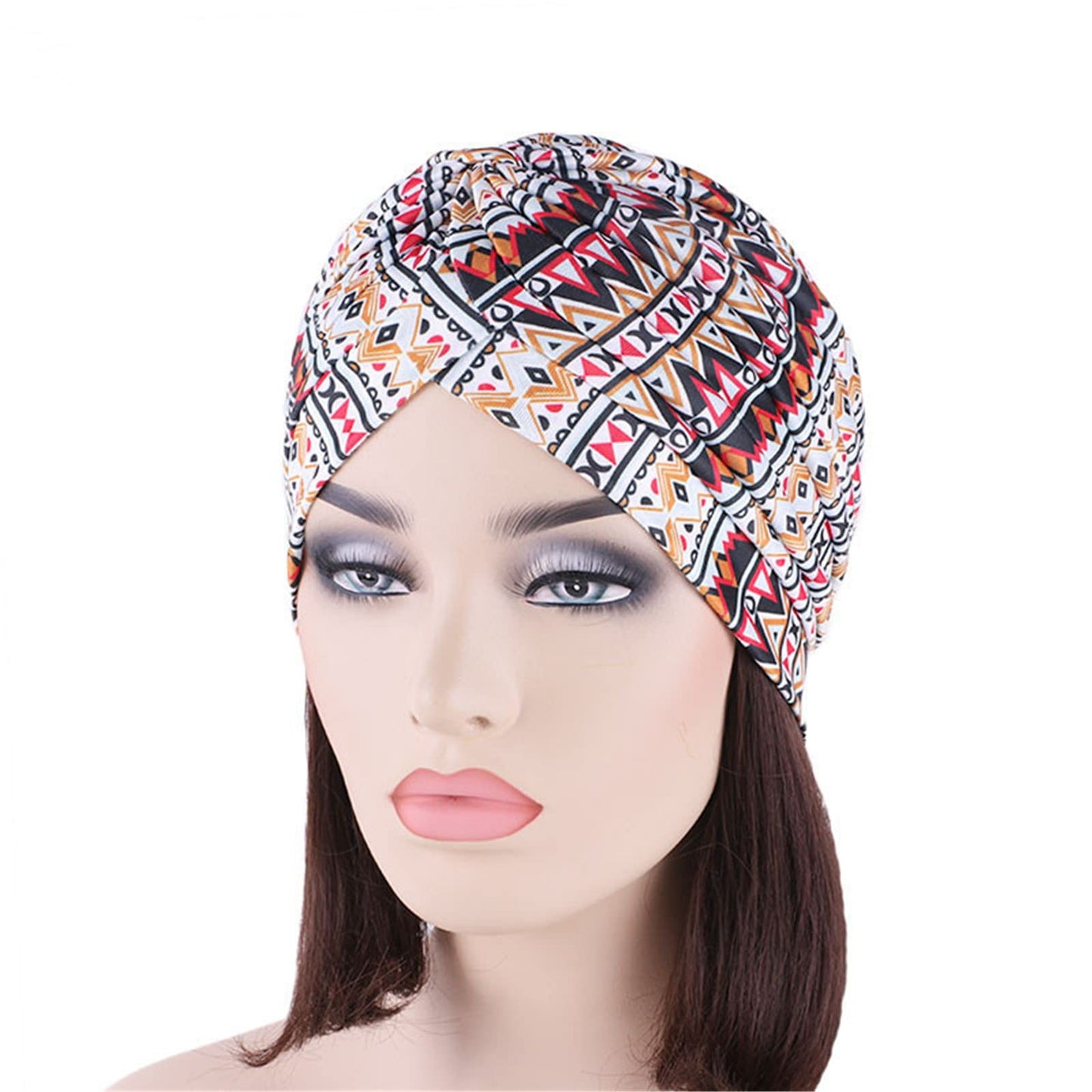 Qhome Women's Rasta Turban Indian Style Head Wrap Cap Hat Hair Cover Headband Various Print Design