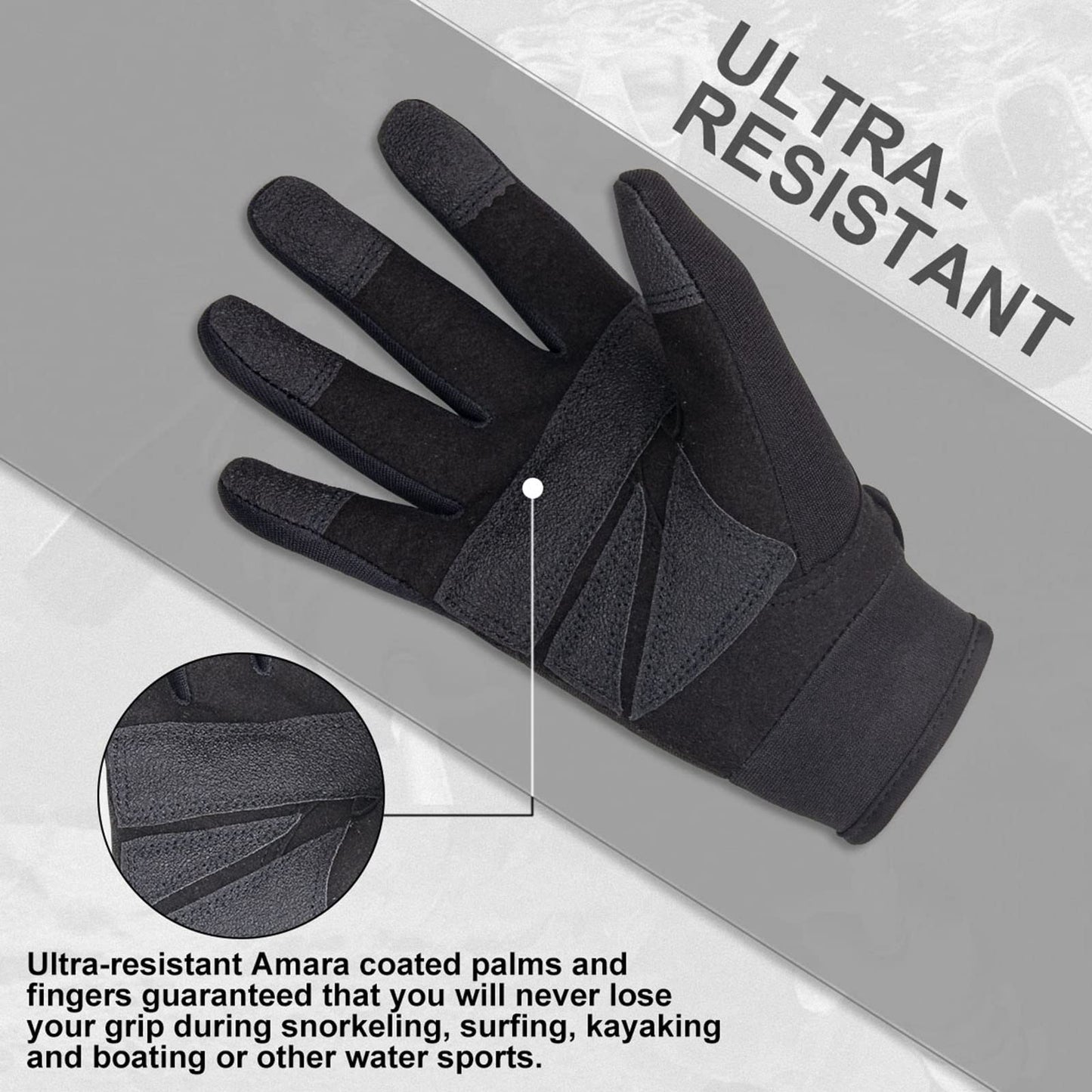 XUKER Neoprene Glove,Wetsuit Gloves 1.5mm & 2mm for Scuba Diving Snorkeling Paddling Surfing Kayaking Canoeing Spearfishing Skiing and Other Water Sports, Black X-Large