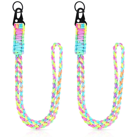 Frienda 2 Set Heavy Duty Paracord Lanyard Necklace Whistles Strap Braided 550 Keychain Lanyard for Outdoor Activities ()