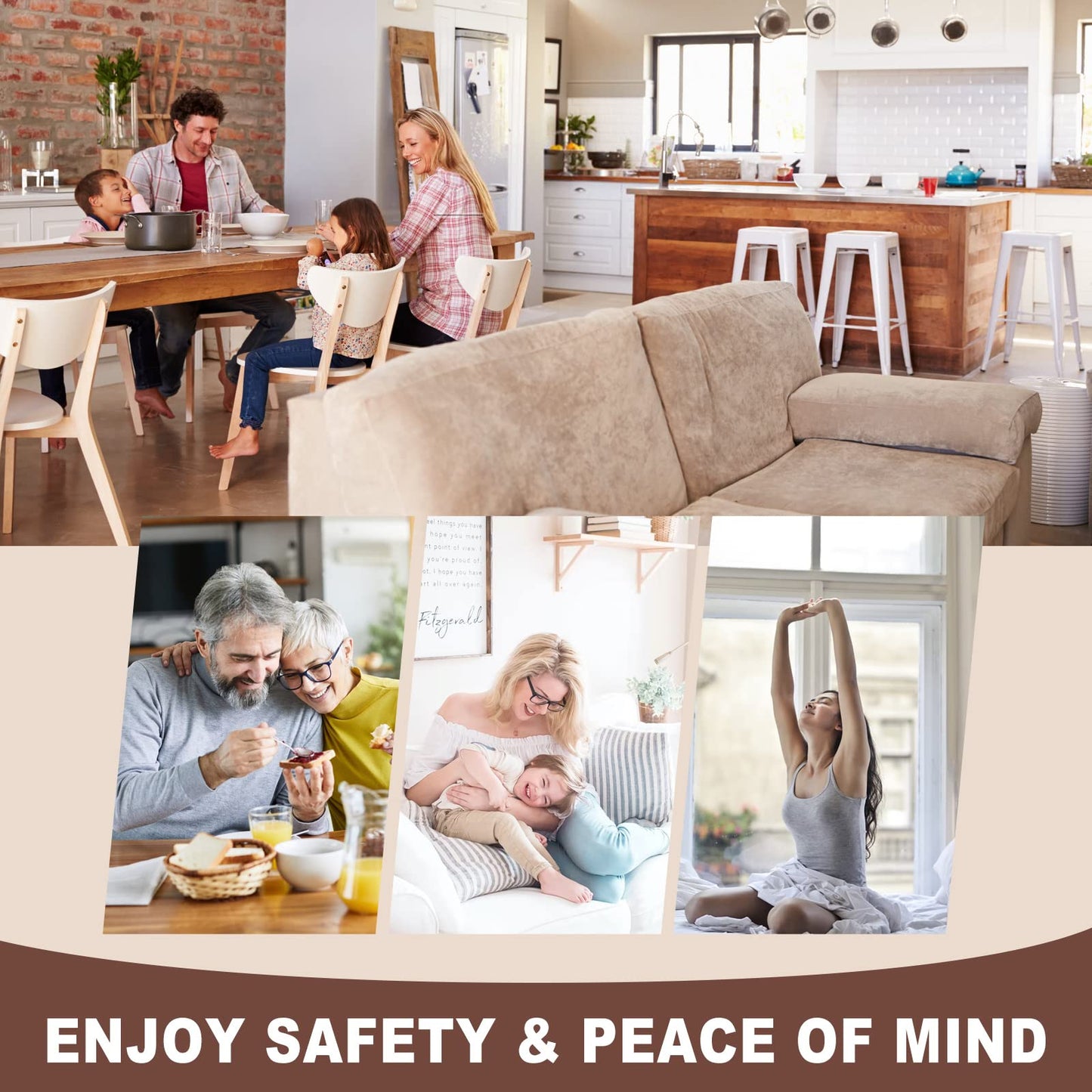 CZU Home Door Lock Security, Upgraded Safety Childproof Door Reinforcement Lock Latch (2-Pack), Extra Defend Door Lock for Inward Swinging Door