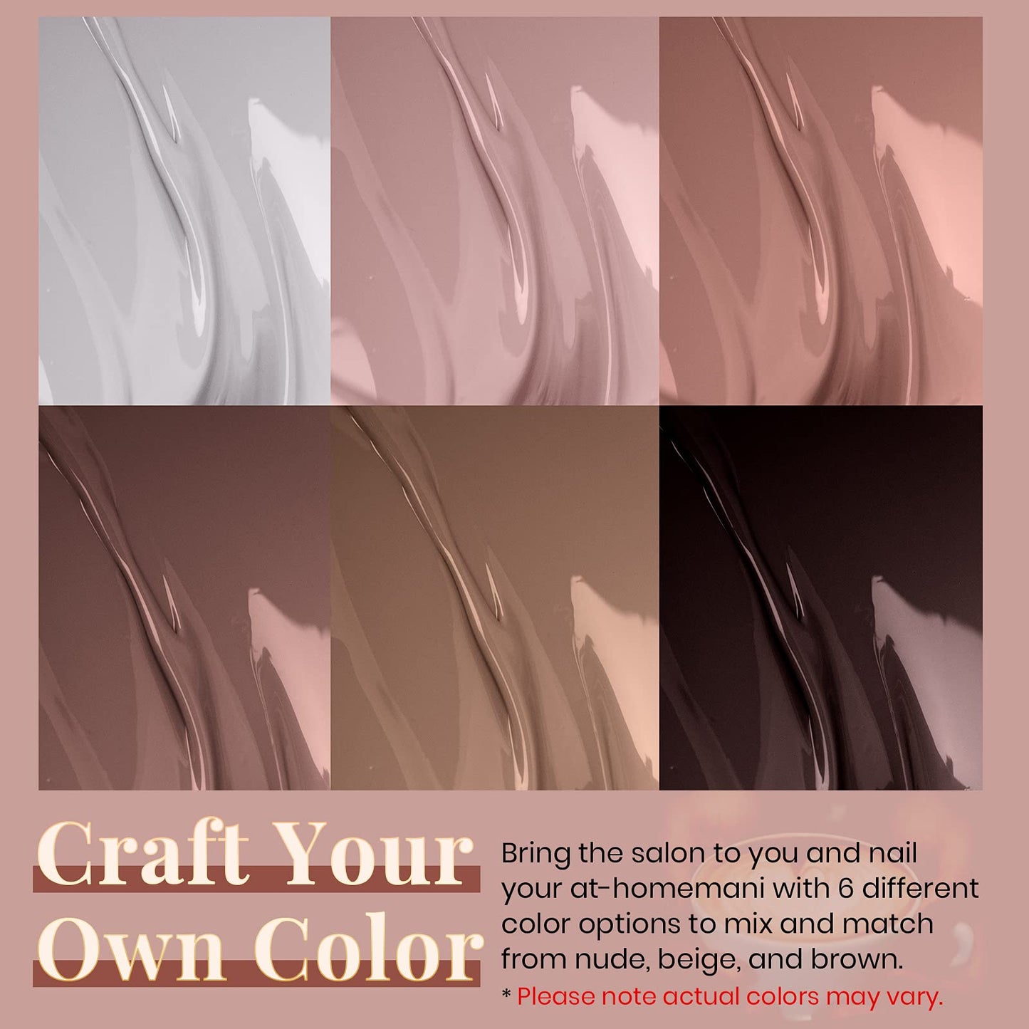 Beetles Gel Nail Polish Set Brown Beige Mauve Pink Nude White Neutral 6 Colors Coffee Cafe Collection Gel Nail Polish Kit for Nail Art Manicure Soak Off Uv LED Nail Lamp Gel Gifts Set