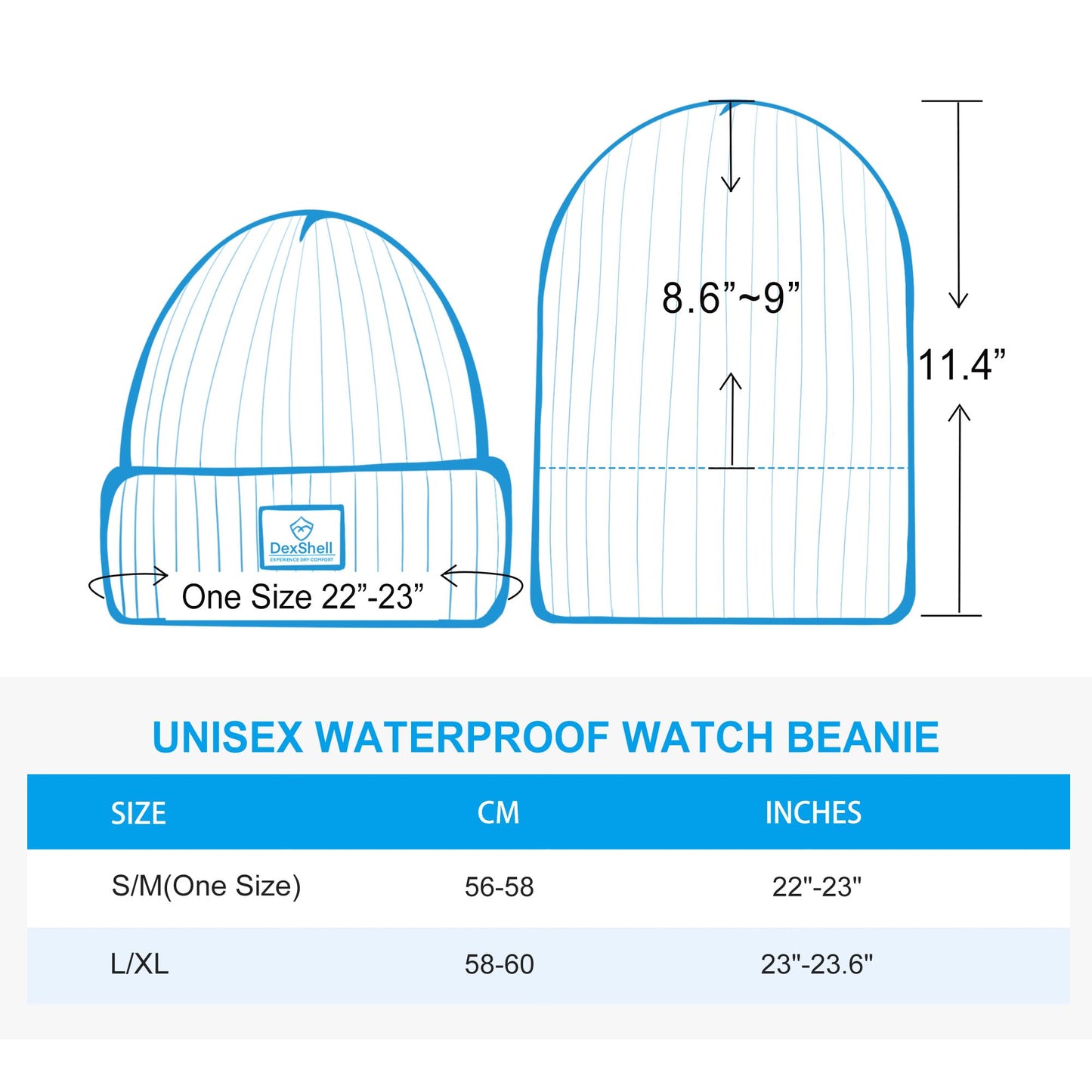DexShell Waterproof Cuffed Beanie for Men and Women, Acrylic Outer for Winter Running Cold Weather Sports, Membrane Insulated Fleece Liner, Blaze Orange, One Size (56-58cm)