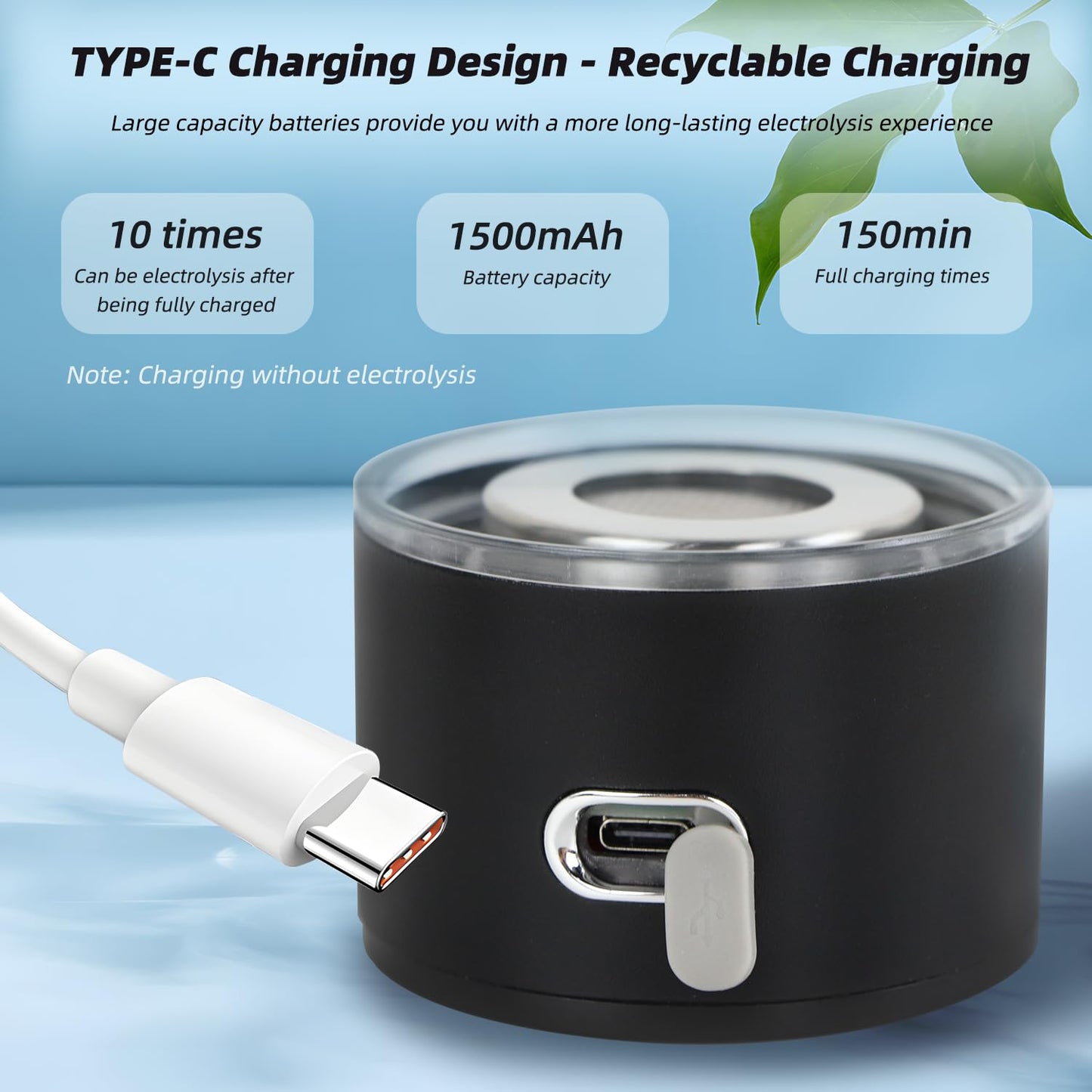 ZUCKBOX Hydrogen Water Bottle, Large Hydrogen Water Bottle Generator, Portable Rechargeable 57OZ/1.5L Hydrogen Water Machine with Foldable Straw with SPE Technology for Home, Office, Travel, Sport