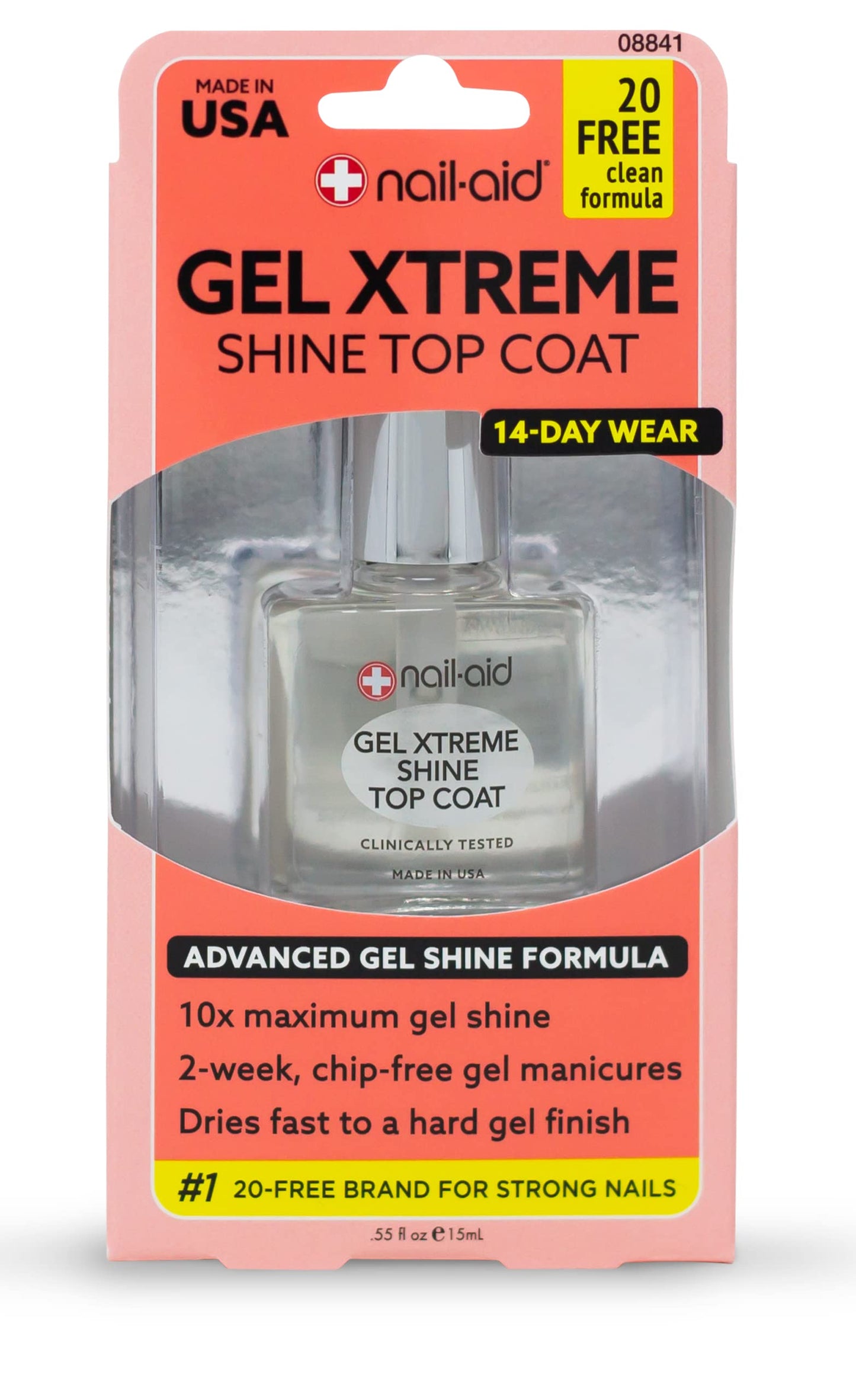 NAIL-AID Ceramide Extreme Thickener + Gel Top Coat, Clear, 2 Count