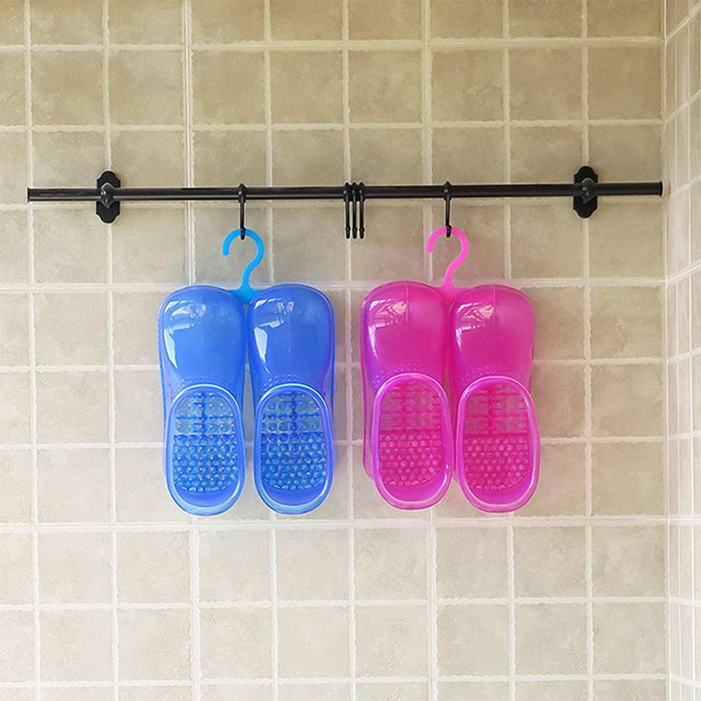 WMHYLYH Massage Foot Bath Shoes Foot Soaking Bath Basin, Portable Foot Soak Tub Foot Soaker, Foot Spa Shoes Pedicure Foot Spa for Thermal Massage to Promote Blood Circulation (Medium,Red)