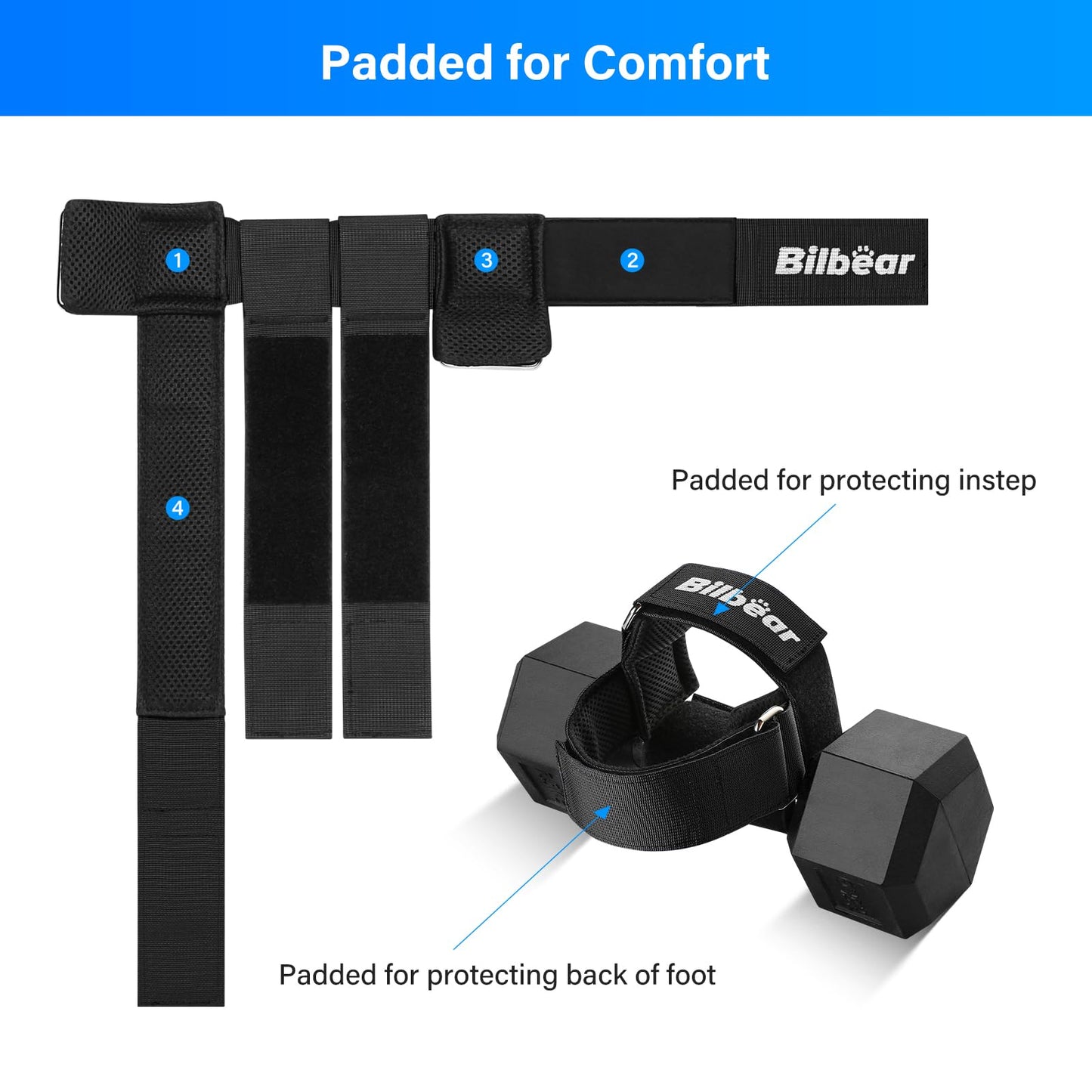 Tibialis Trainer Strap for Shin Splint Relief,Adjustable Dumbbell Foot Attachment for Hip Flexor Raises,Dumbbell ankle strap for weight Lifting,Relieve Leg Pain Increase Range of Motion