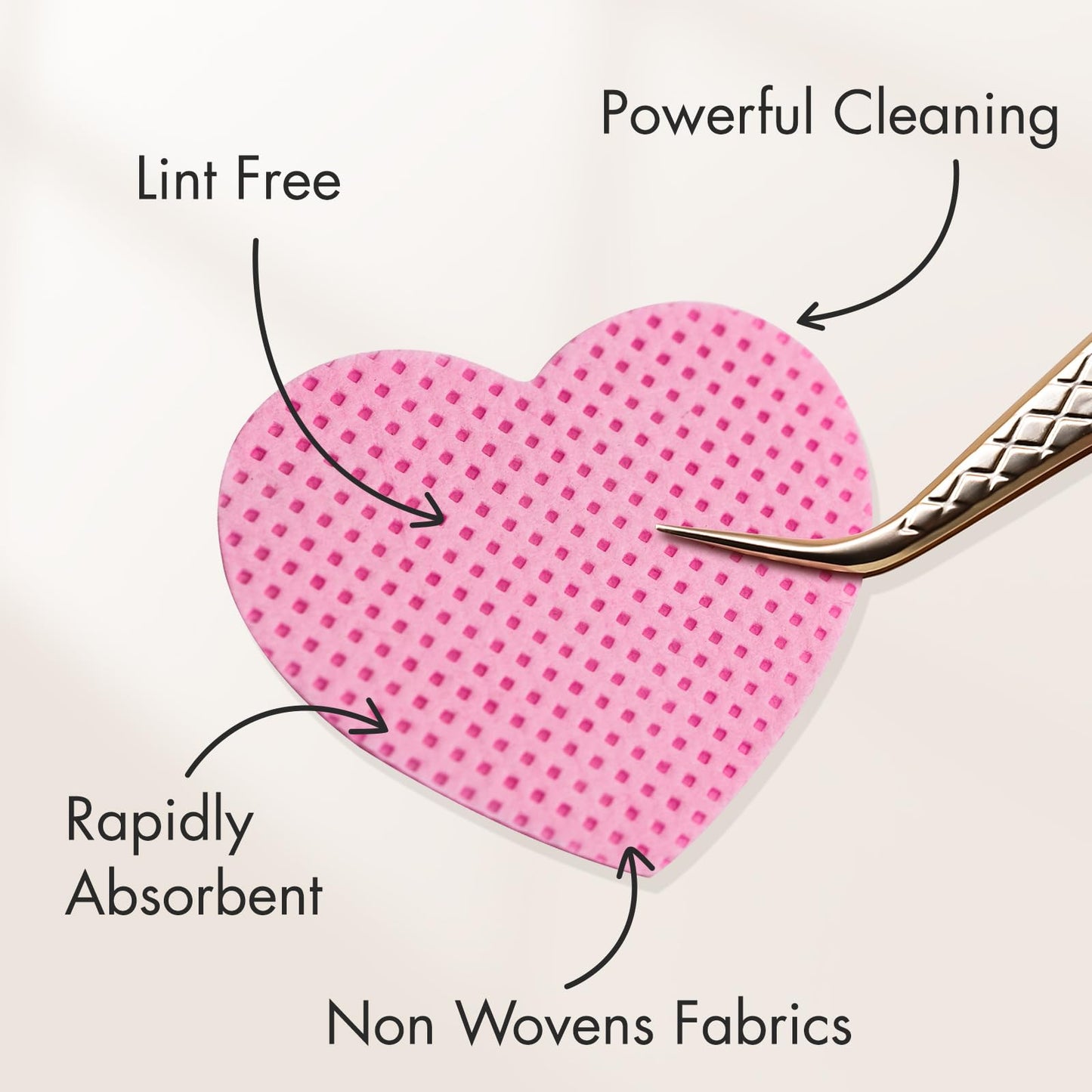 Embagol 600 PCS Eyelash Extension Glue Wipes - Lint Free, Non-Woven Fabric for Lash Extension Supplies and Nail Polish Remover (Pink)