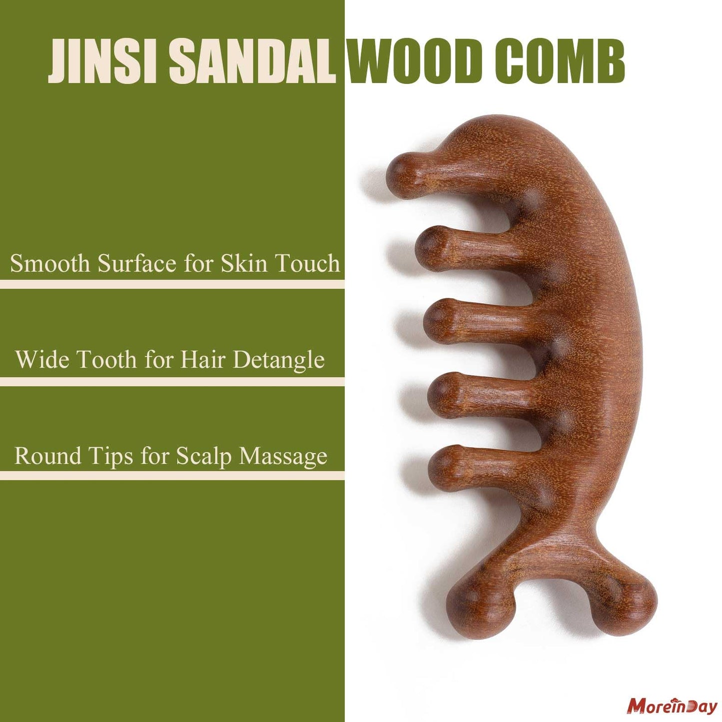 Moreinday Wooden Comb for Women, Wooden Scalp Massager for Scalp Gua Sha, Loc Comb for Sisterlocks