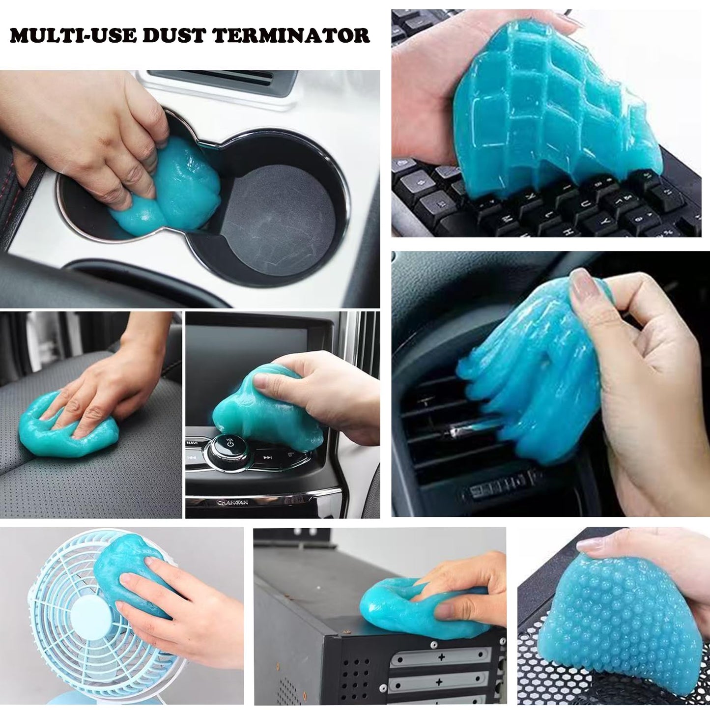 SURVART Car Cleaning Putty 4 Pack Cleaning Gel for Car Interior Reusable Vent Cleaner Kit Long-Lasting Keyboard Slime Cleaner Detailing Putty for Dust Removal (5.6oz/pcs)